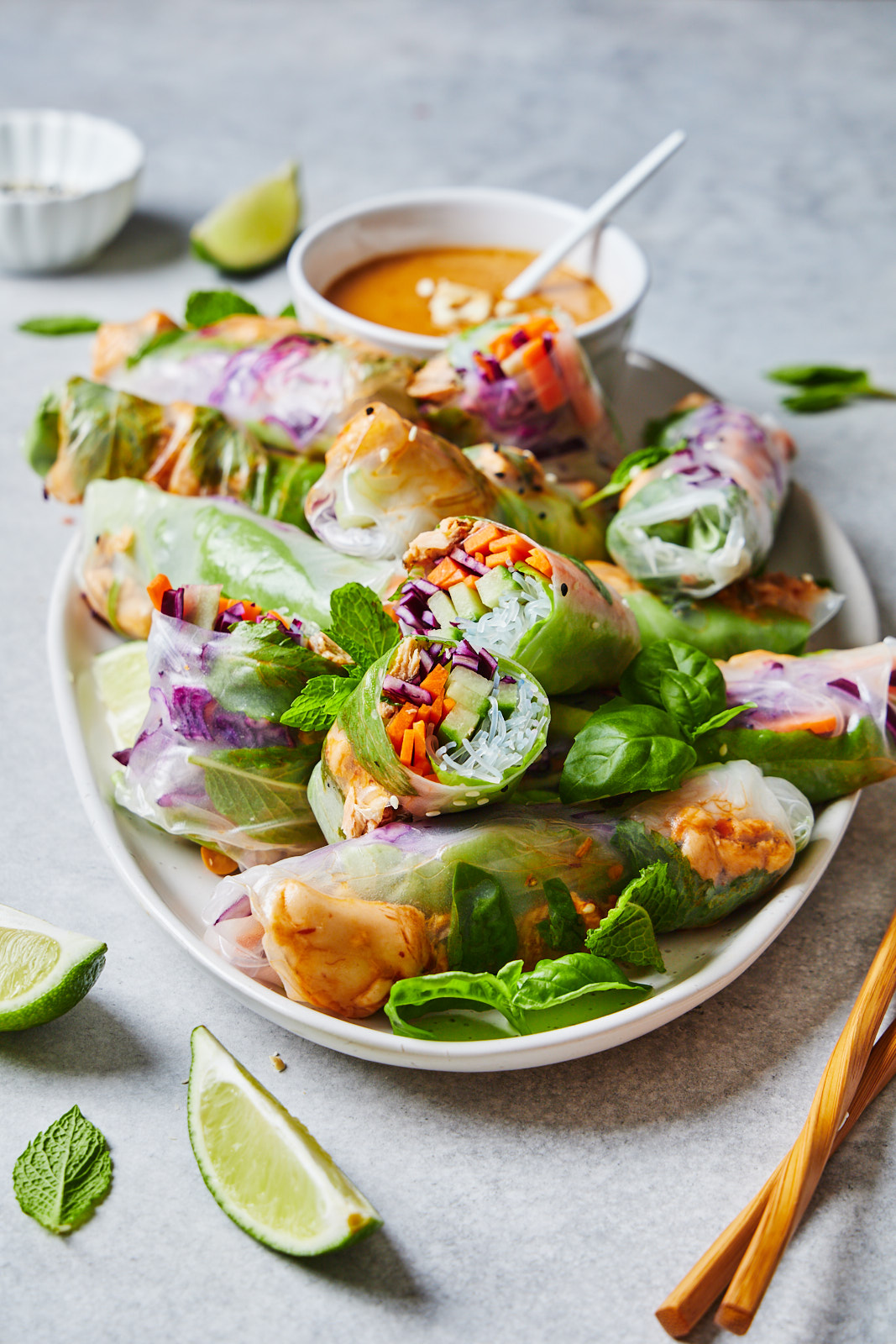 A plate of Fresh Spring Rolls