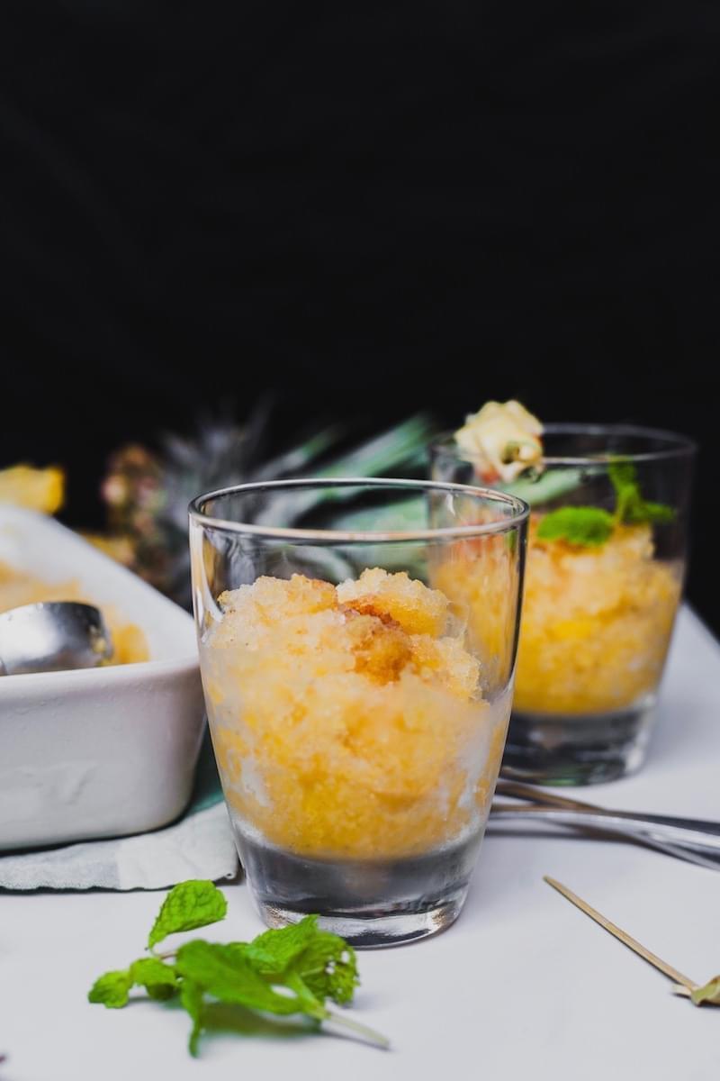 Pineapple Rum Granita