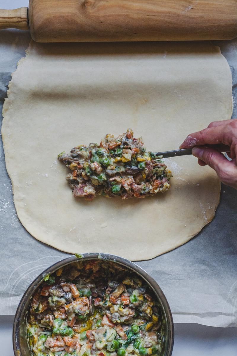 Leek and pancetta turnovers