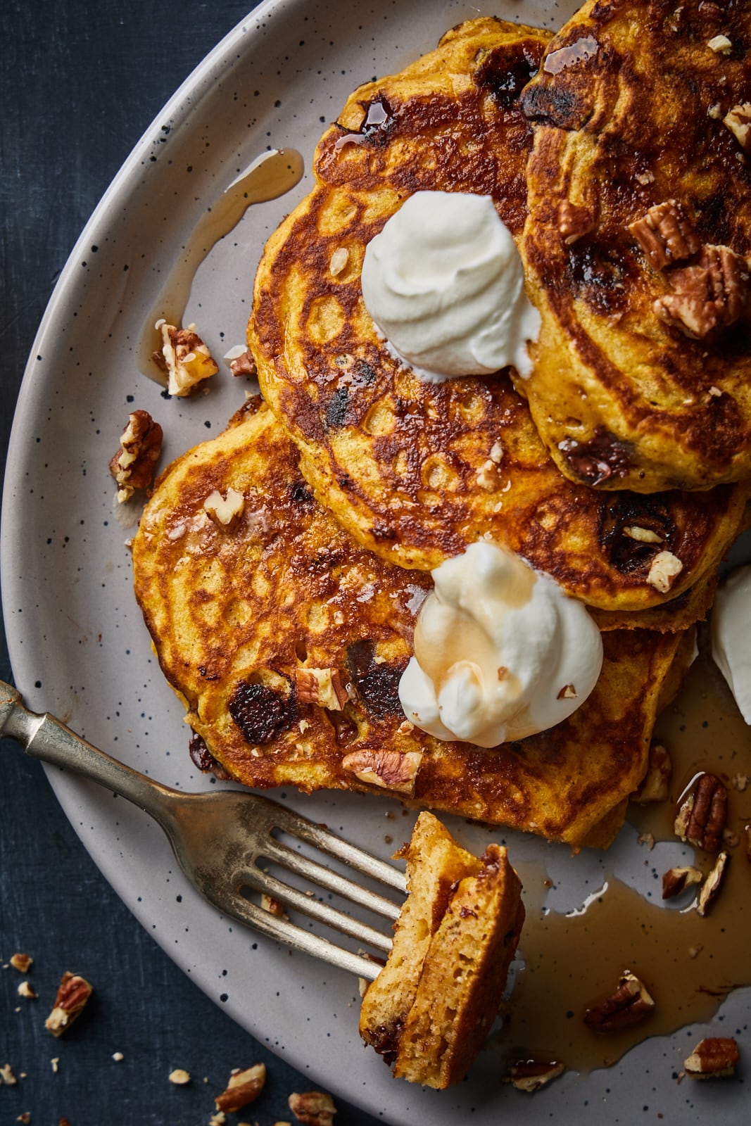 Pumpkin Chocolate Chip Pancakes