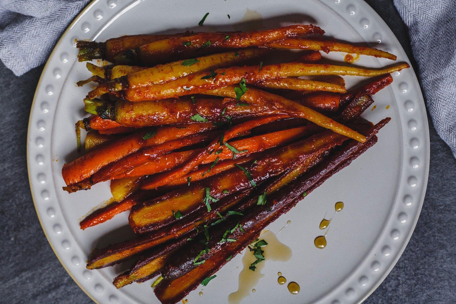 Honey And Harissa Glazed Carrots