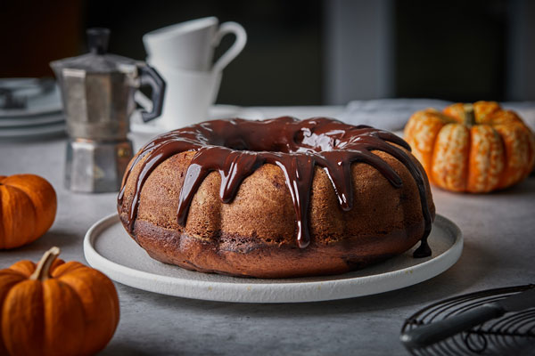 Pumpkin Espresso Bundt Cake With A Chocolate Espresso Rum Glaze