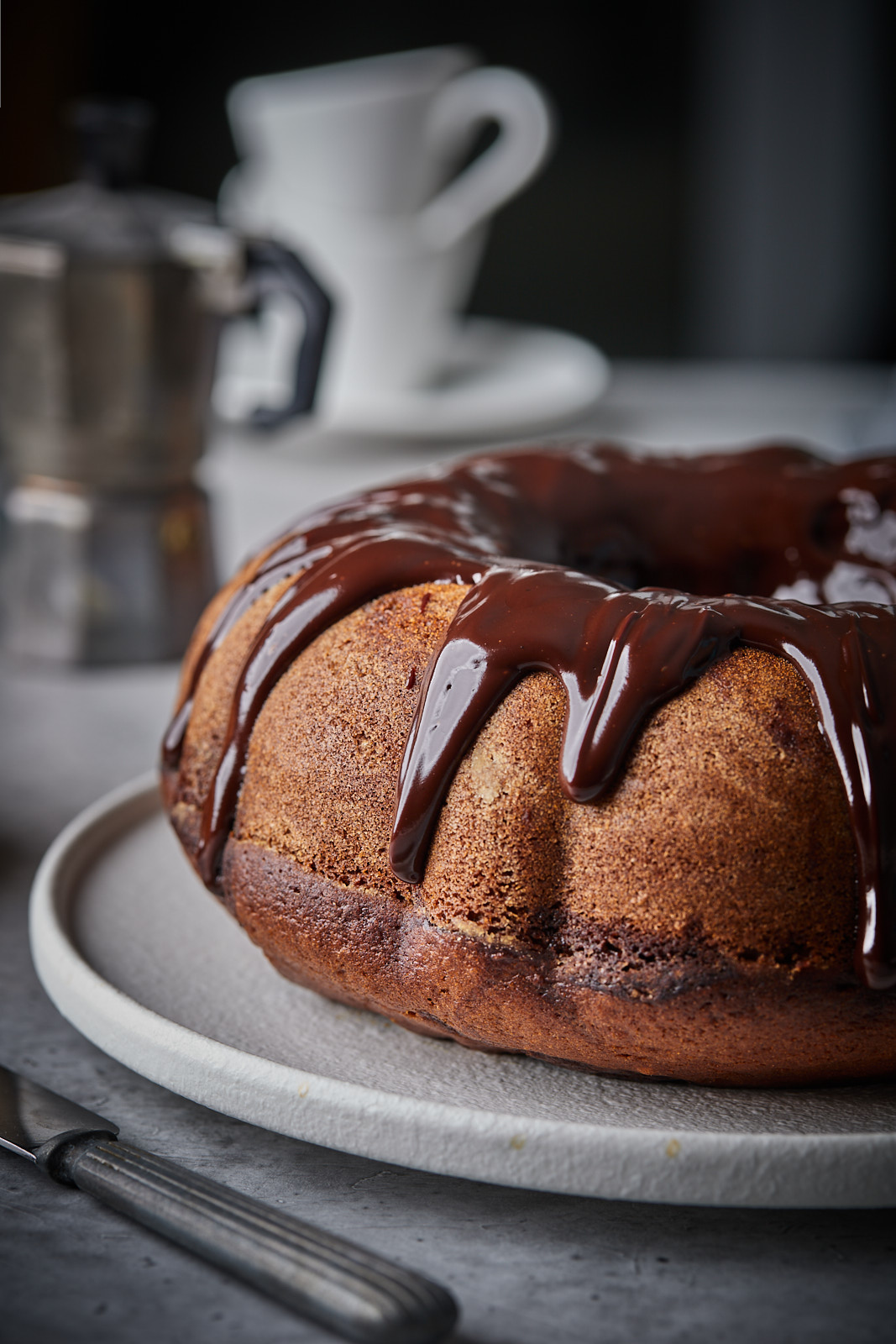 Pumpkin Espresso Bundt Cake With A Chocolate Espresso Rum Glaze