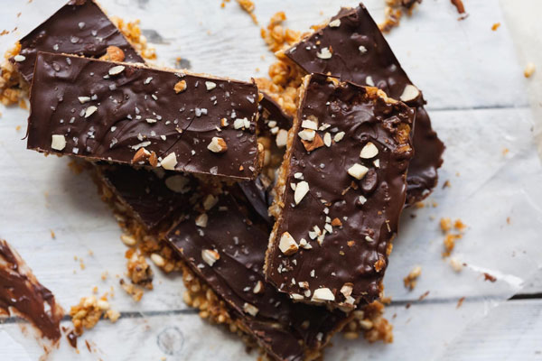 5 Ingredient Crispy Chocolate Nut Butter Bars