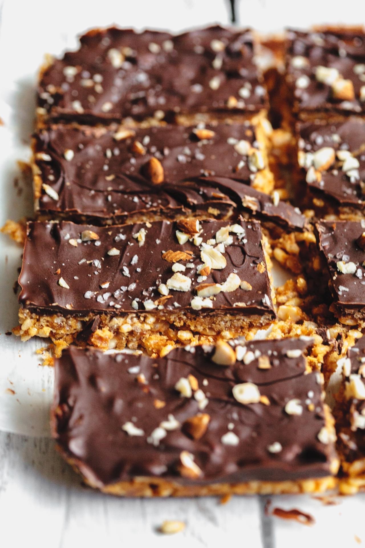 Crispy Chocolate Glutten Free Nut Butter Bars