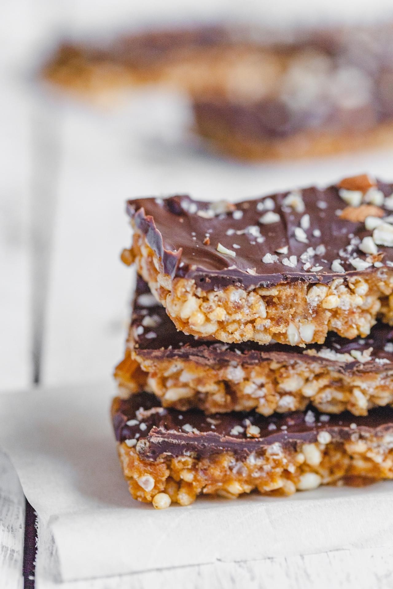 Crispy Chocolate Glutten Free Nut Butter Bars