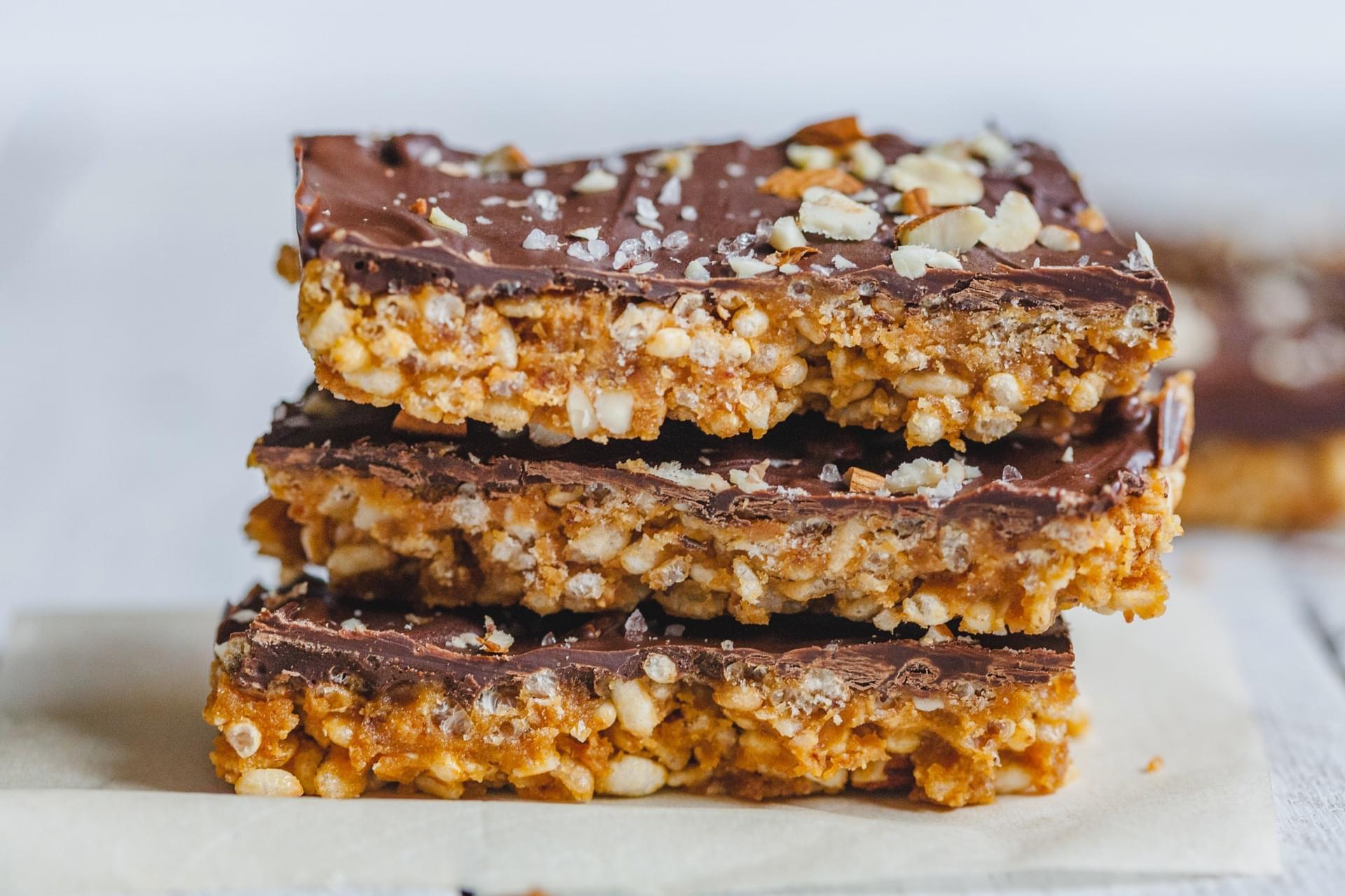 Crispy Chocolate Glutten Free Nut Butter Bars