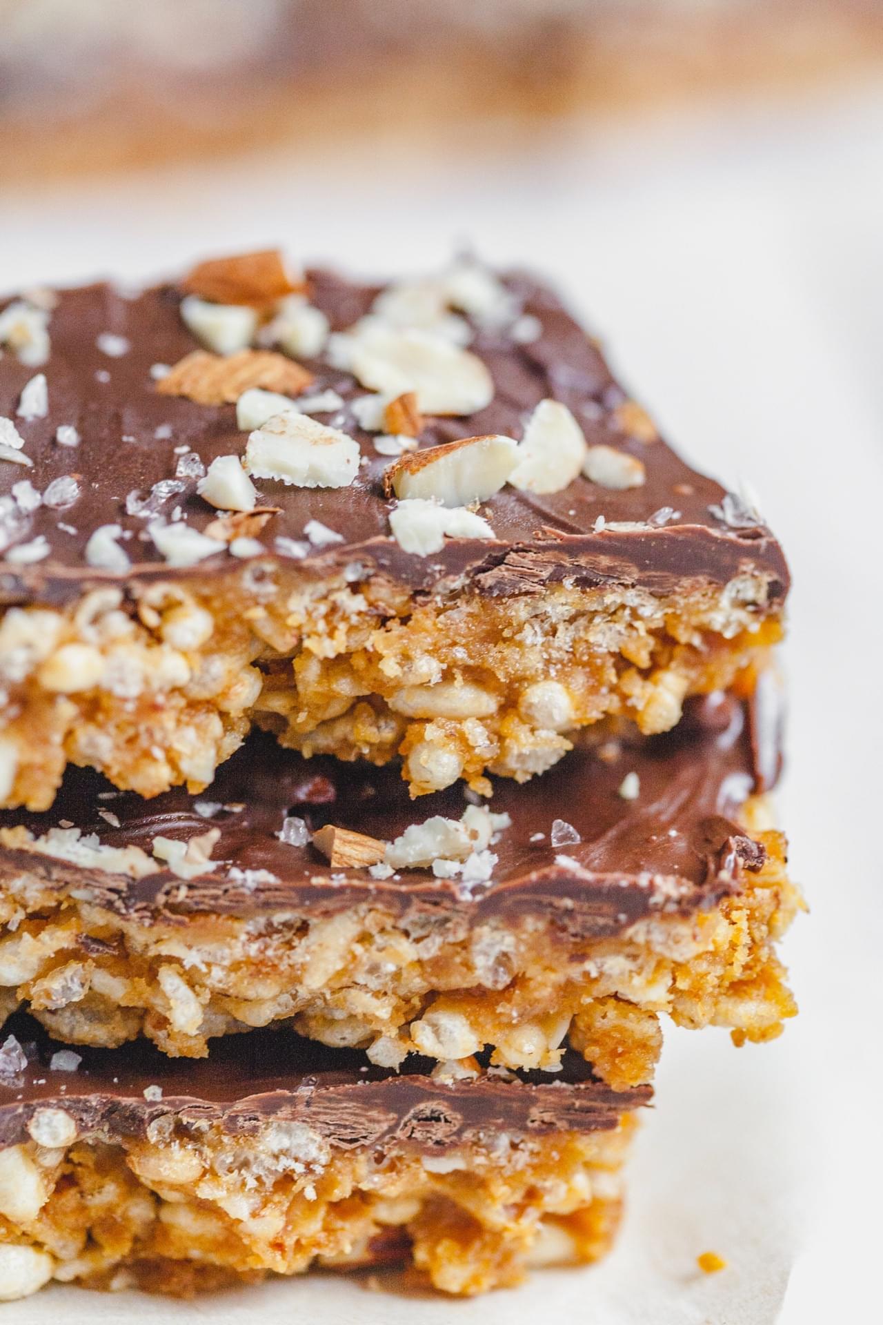 Crispy Chocolate Glutten Free Nut Butter Bars