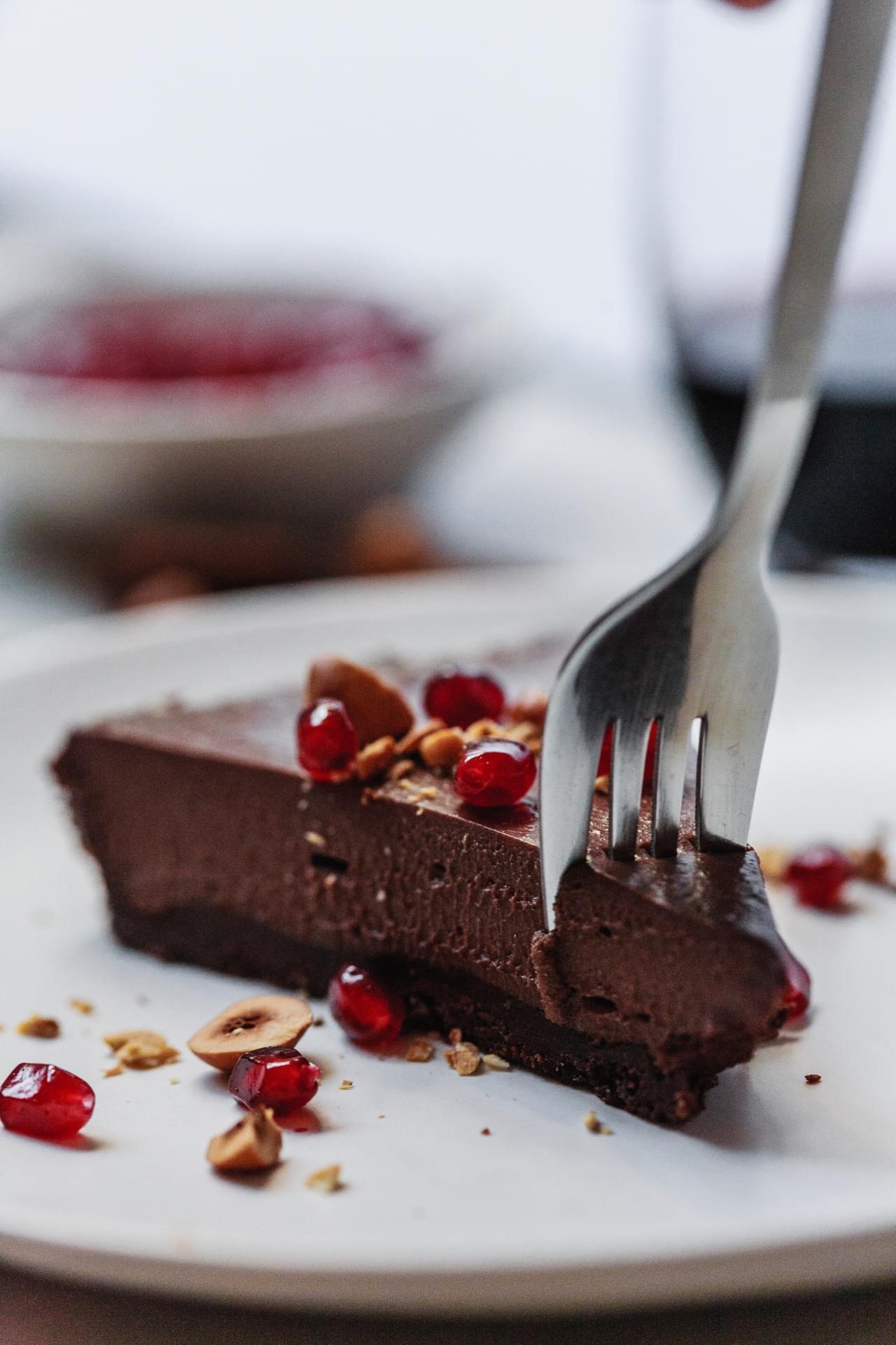 Vegan Chocolate Hazelnut Tart 