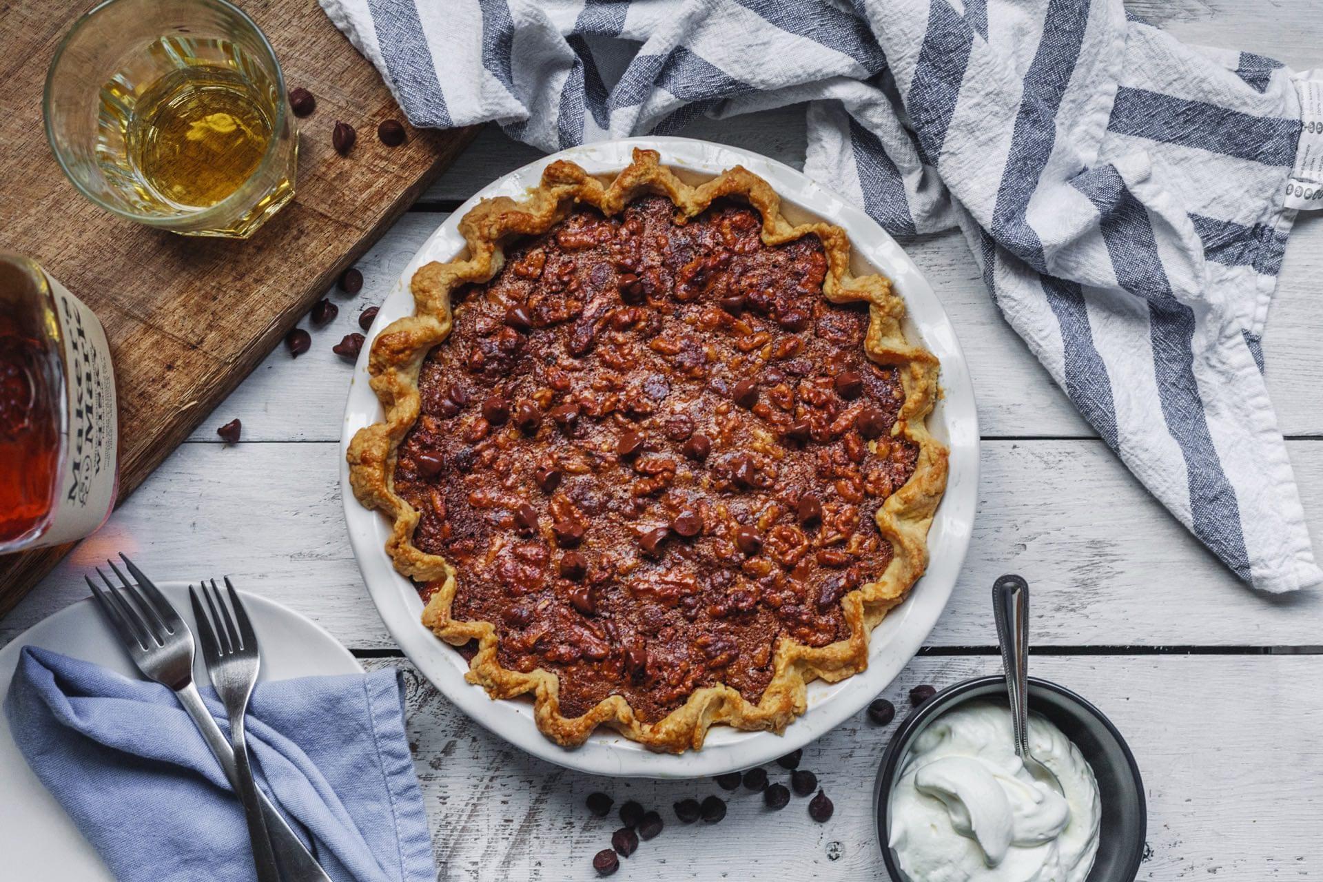 Chocolate Bourbon Walnut Pie