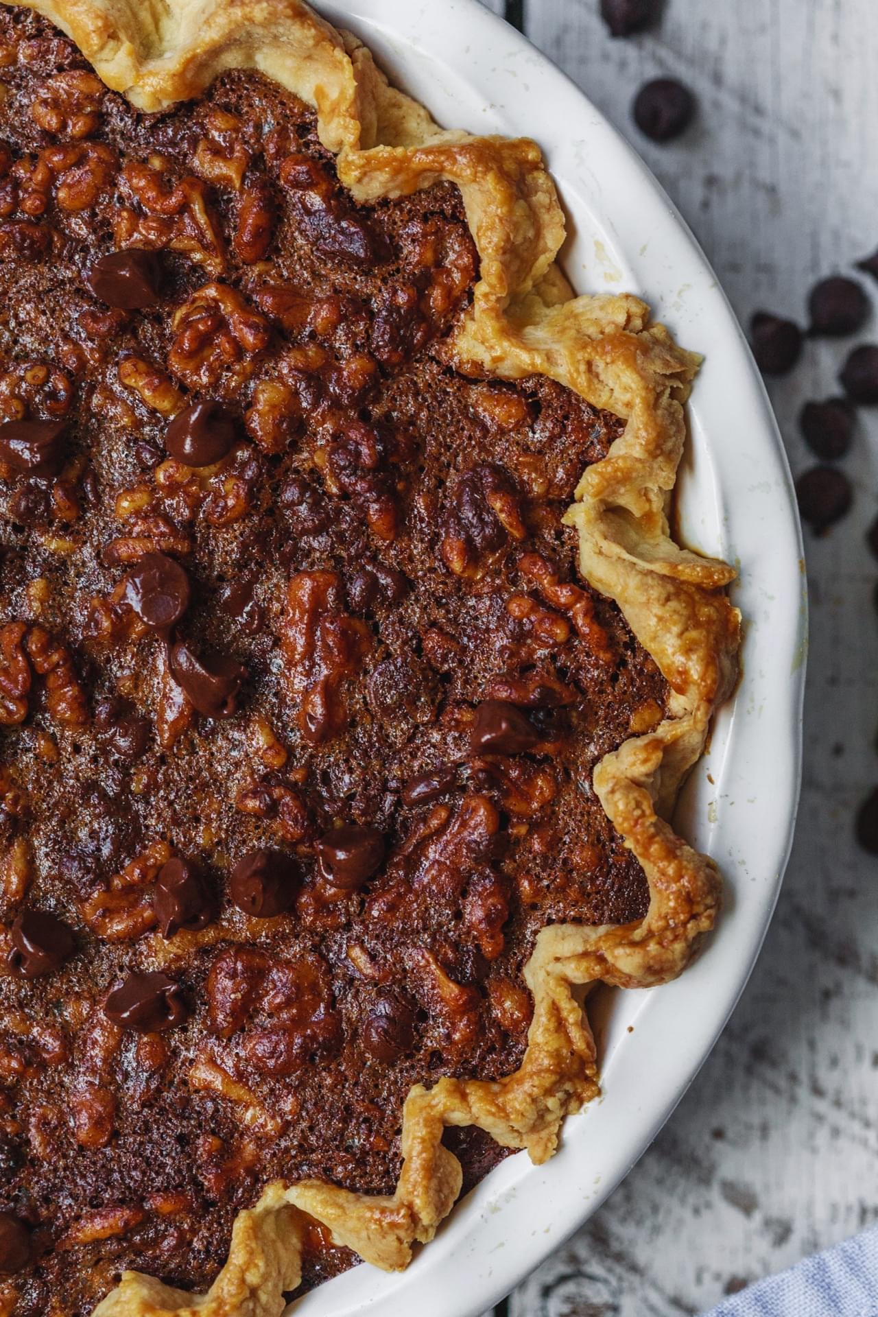 Chocolate Bourbon Walnut Pie