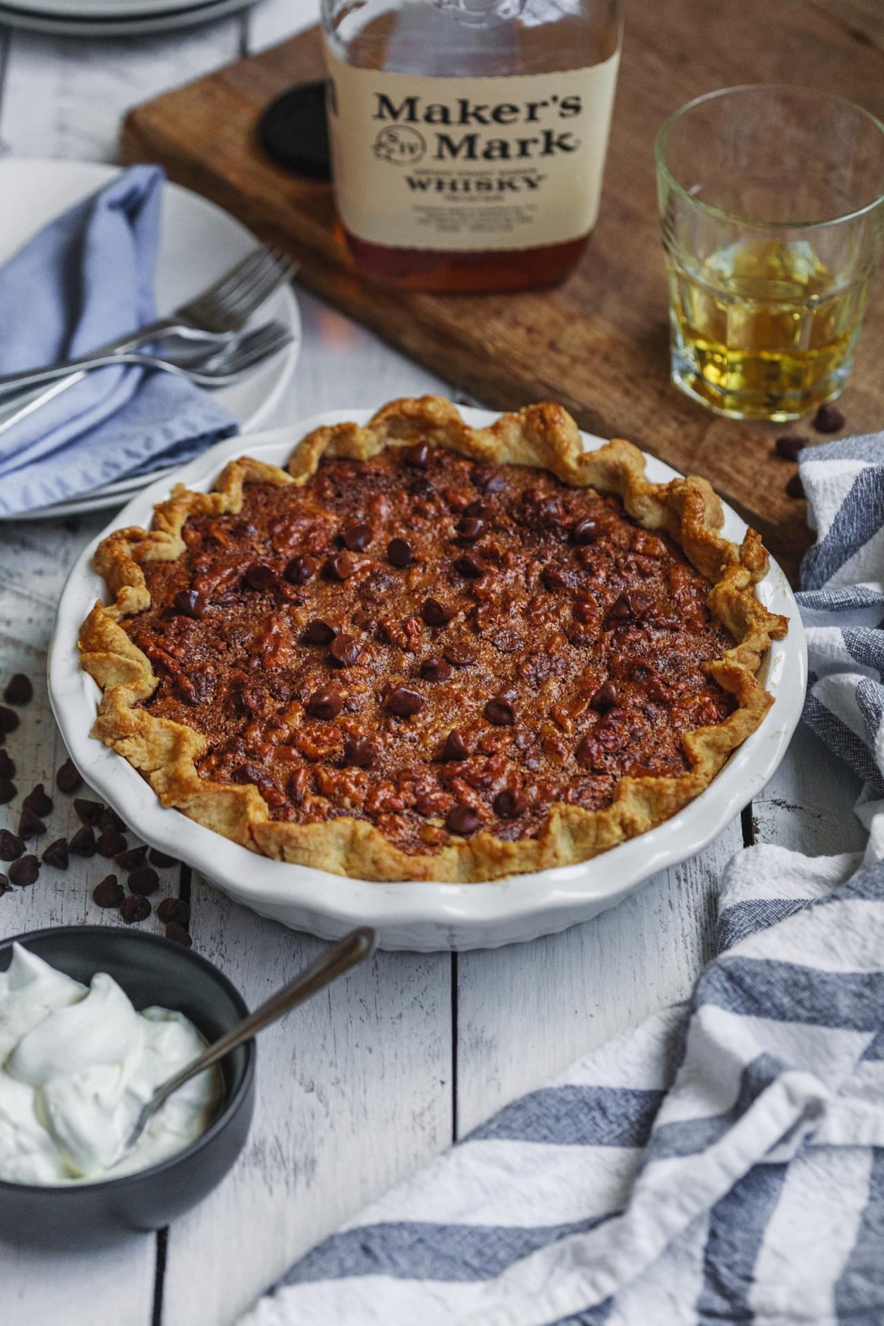 Chocolate Bourbon Walnut Pie