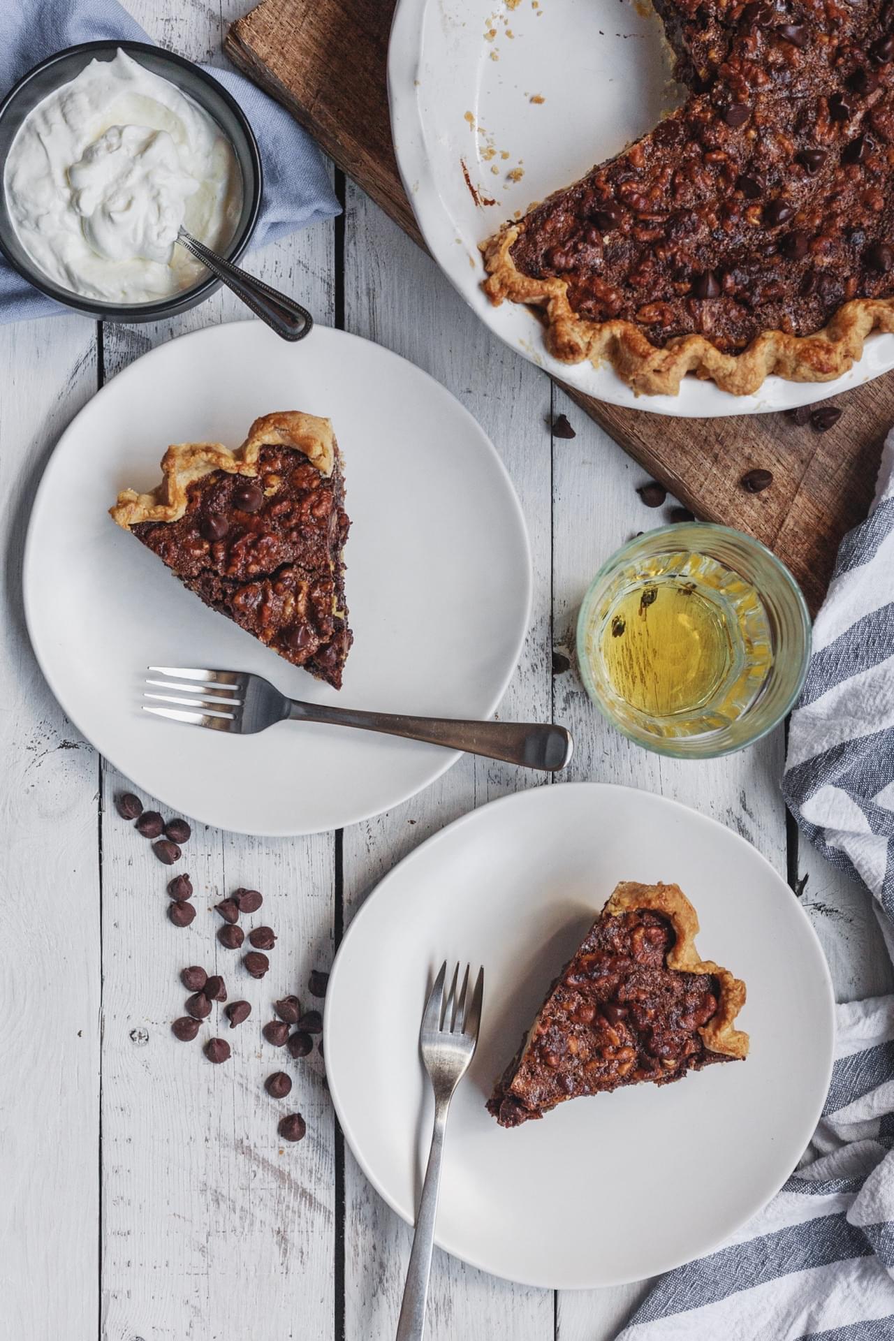 Chocolate Bourbon Walnut Pie