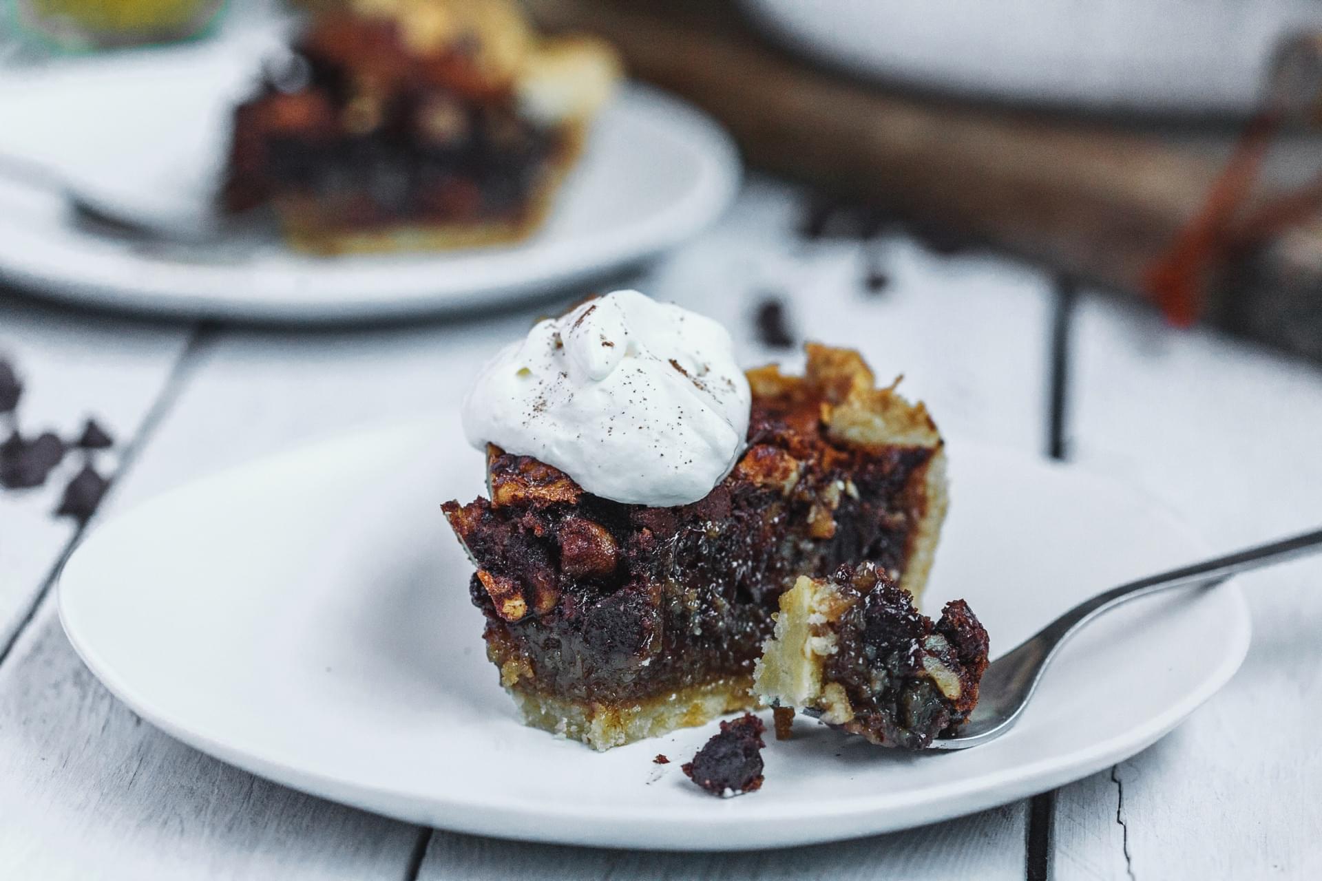 Chocolate Bourbon Walnut Pie