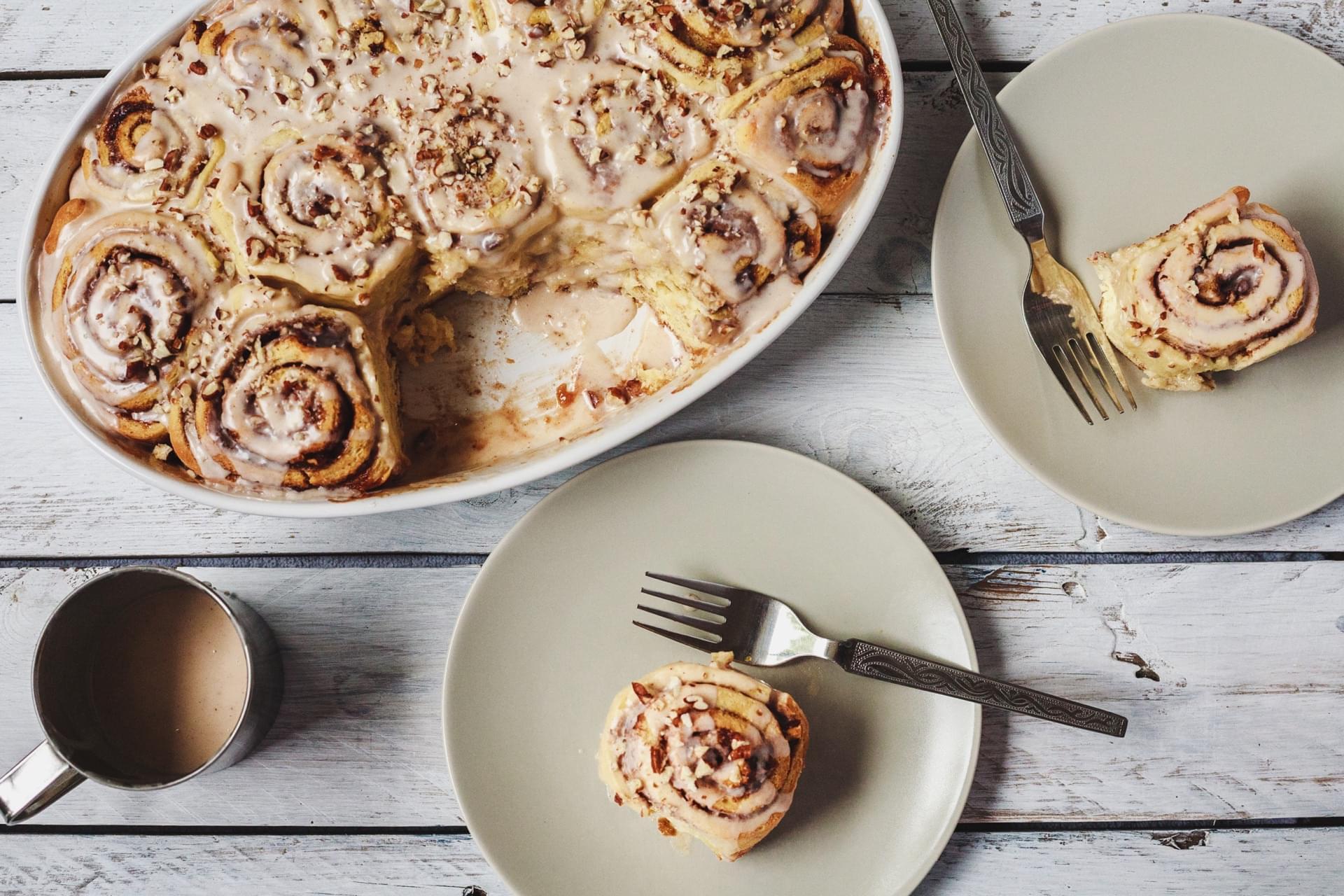 Maple Pecan Cinnamon Rolls