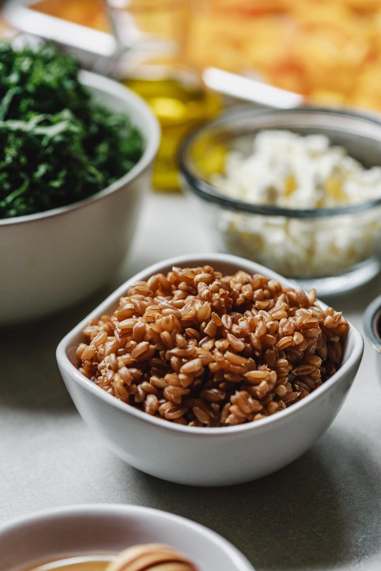 Roasted Butternut Squash Kale Farro Salad