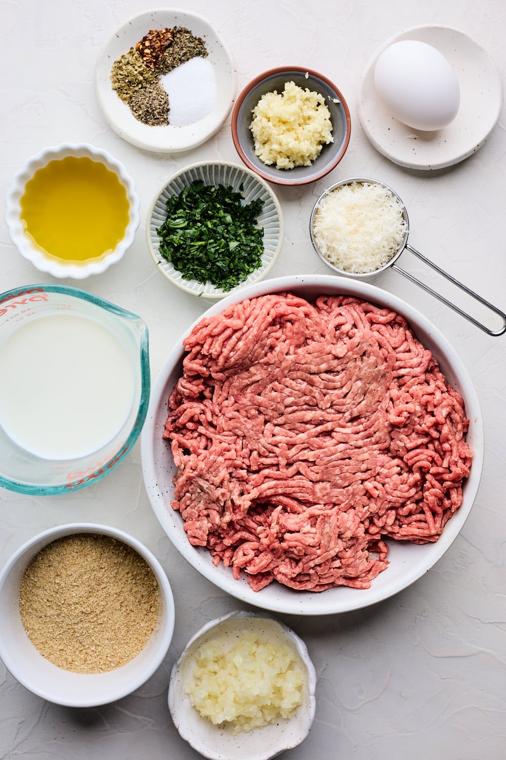 Spaghetti Meatballs Ingredients all layed out