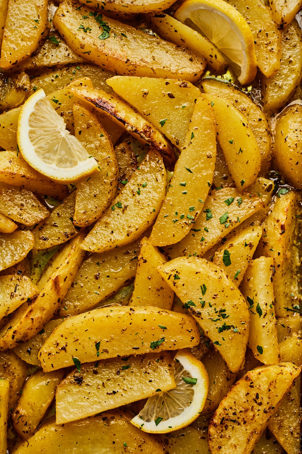 Greek Roasted Potatoes close up