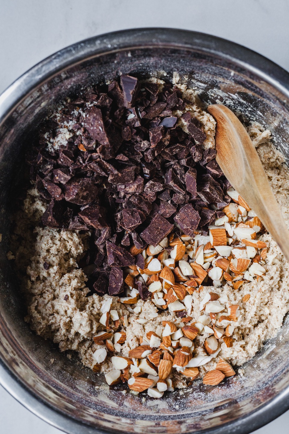 Salted Olive Oil Chocolate Chunk Cookies With Almonds