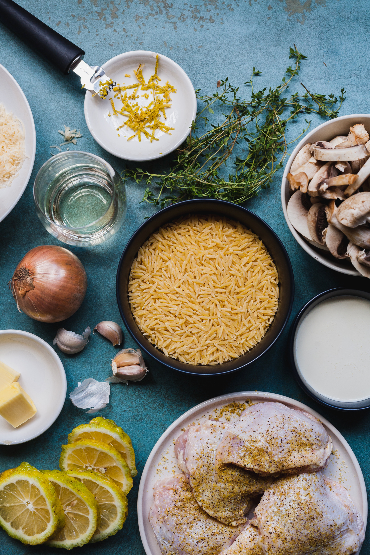 Creamy One Pan Lemon Garlic Chicken And Orzo Risotto