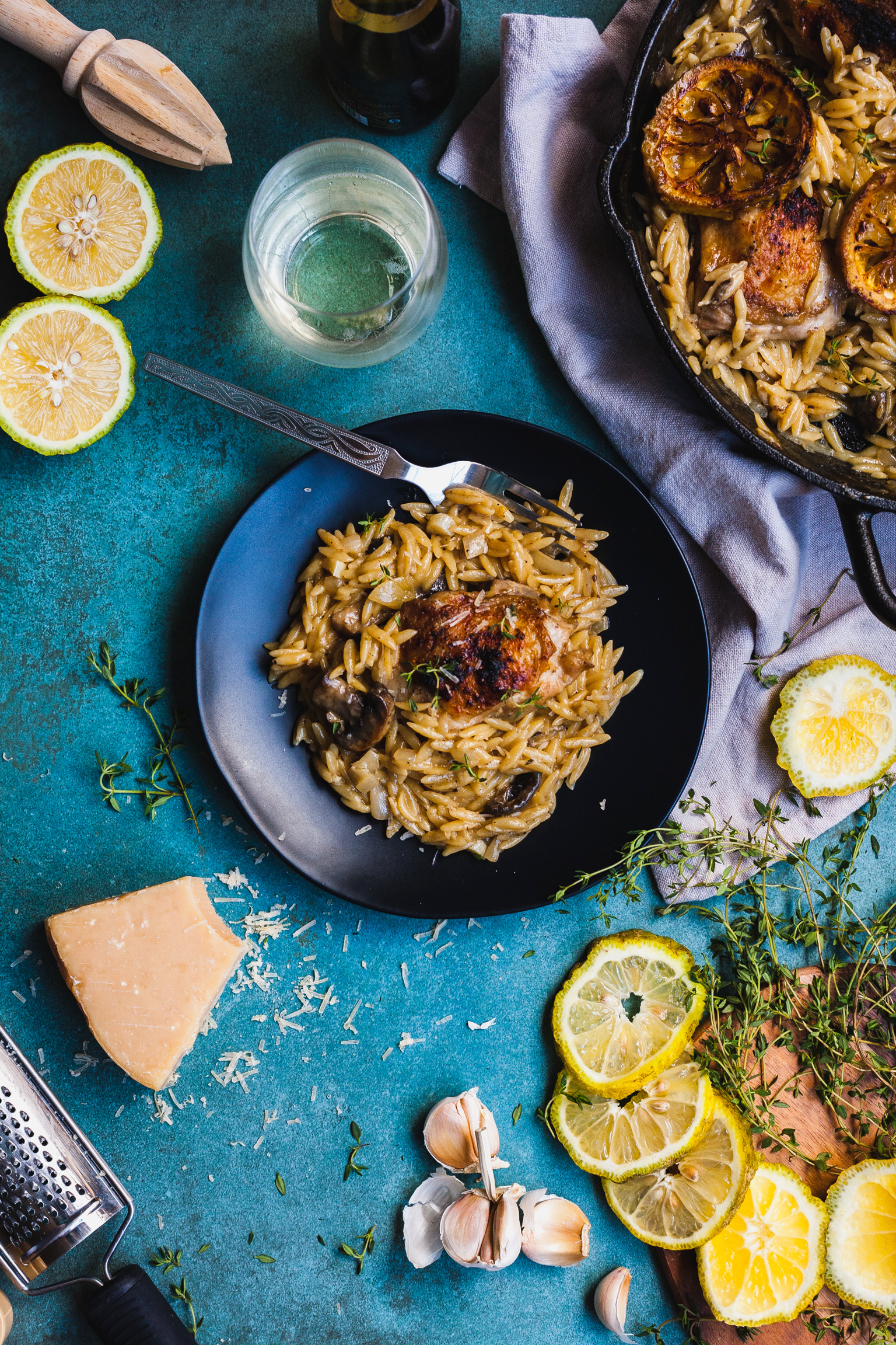 Creamy One Pan Lemon Garlic Chicken And Orzo Risotto