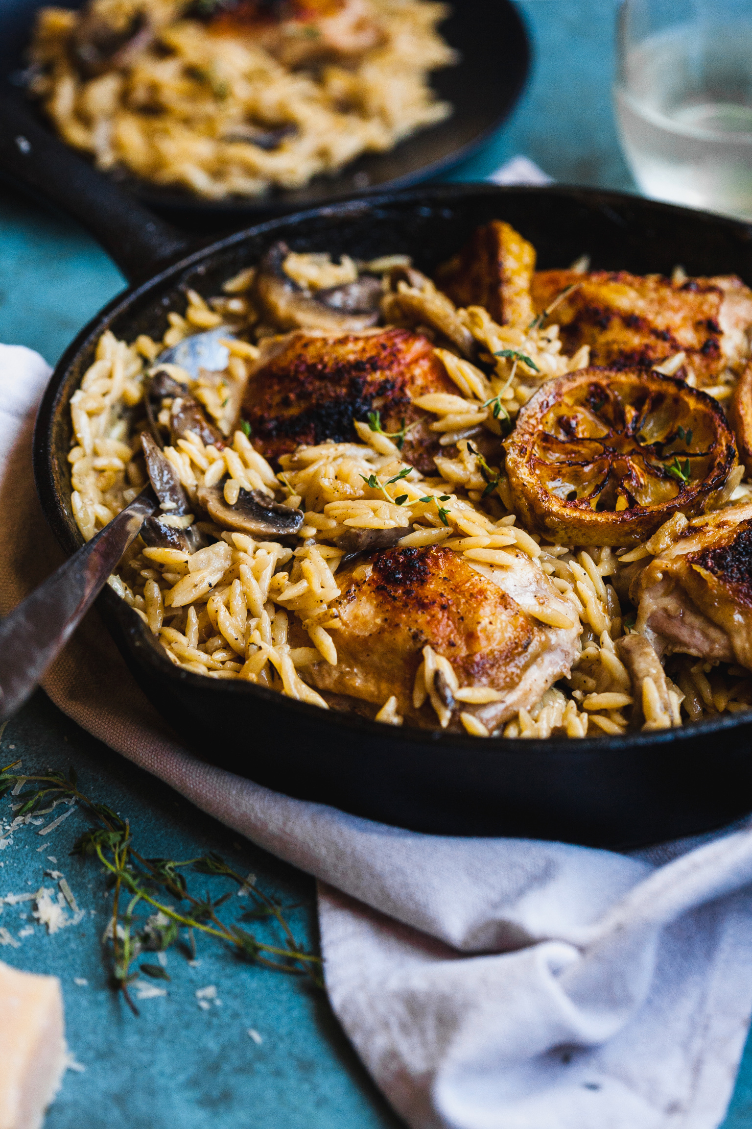 Creamy One Pan Lemon Garlic Chicken And Orzo Risotto