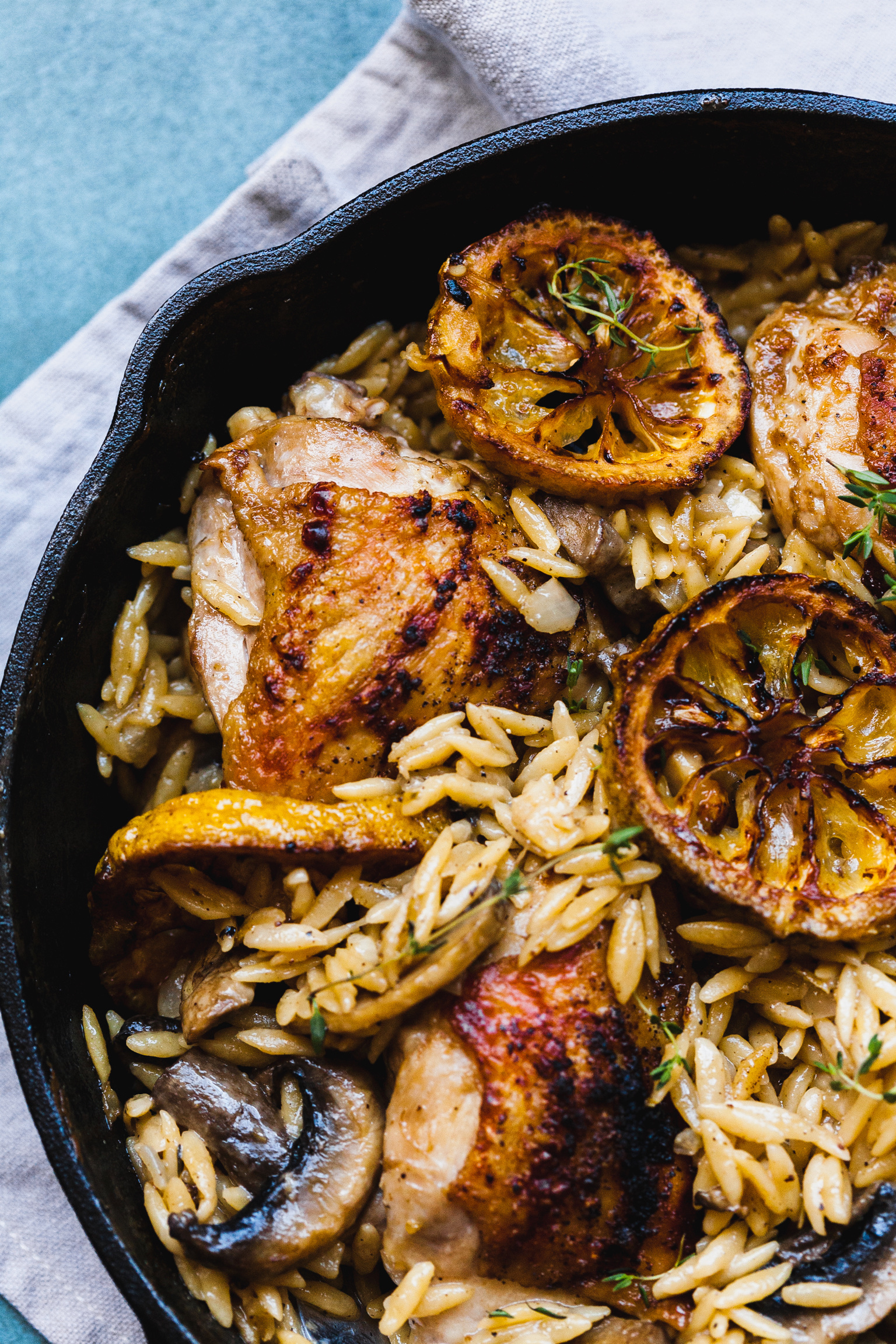 Creamy One Pan Lemon Garlic Chicken And Orzo Risotto