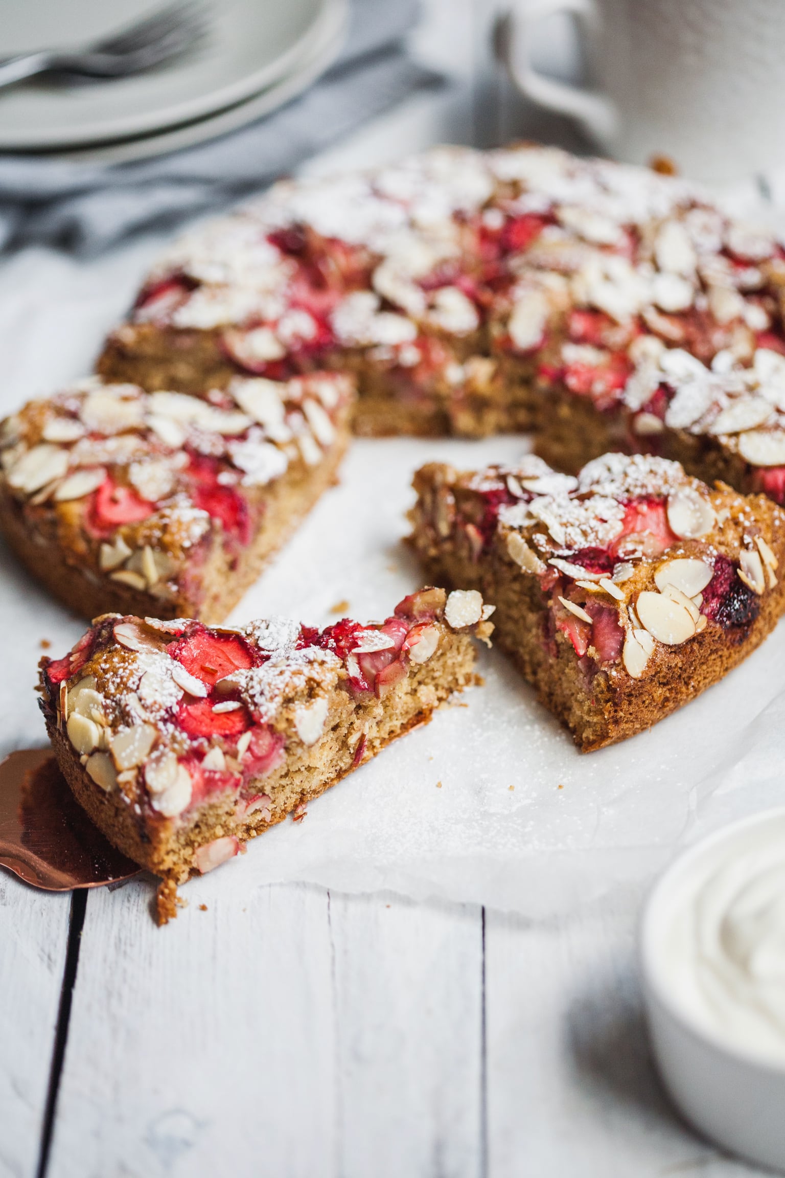 Strawberry Almond Tea Cake