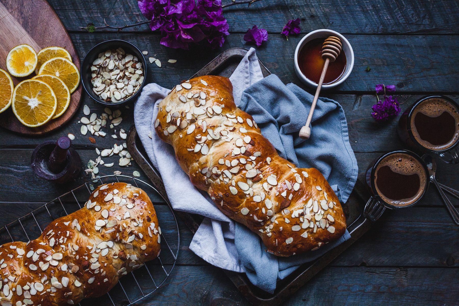 Tsoureki (Greekstyle Sweet Brioche Bread) Sweet Mahlab Bread