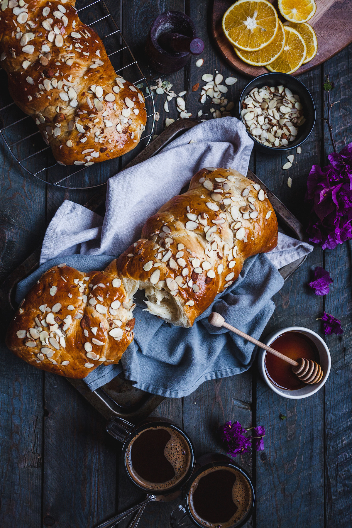 Tsoureki (Greekstyle Sweet Brioche Bread) Sweet Mahlab Bread