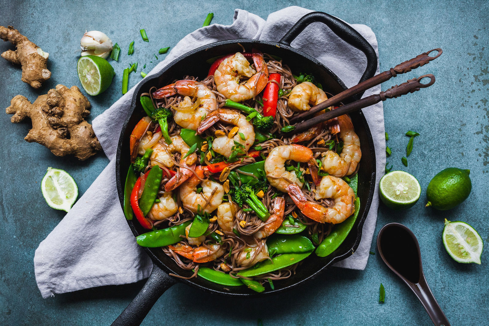 Ginger Lime Shrimp With Noodles