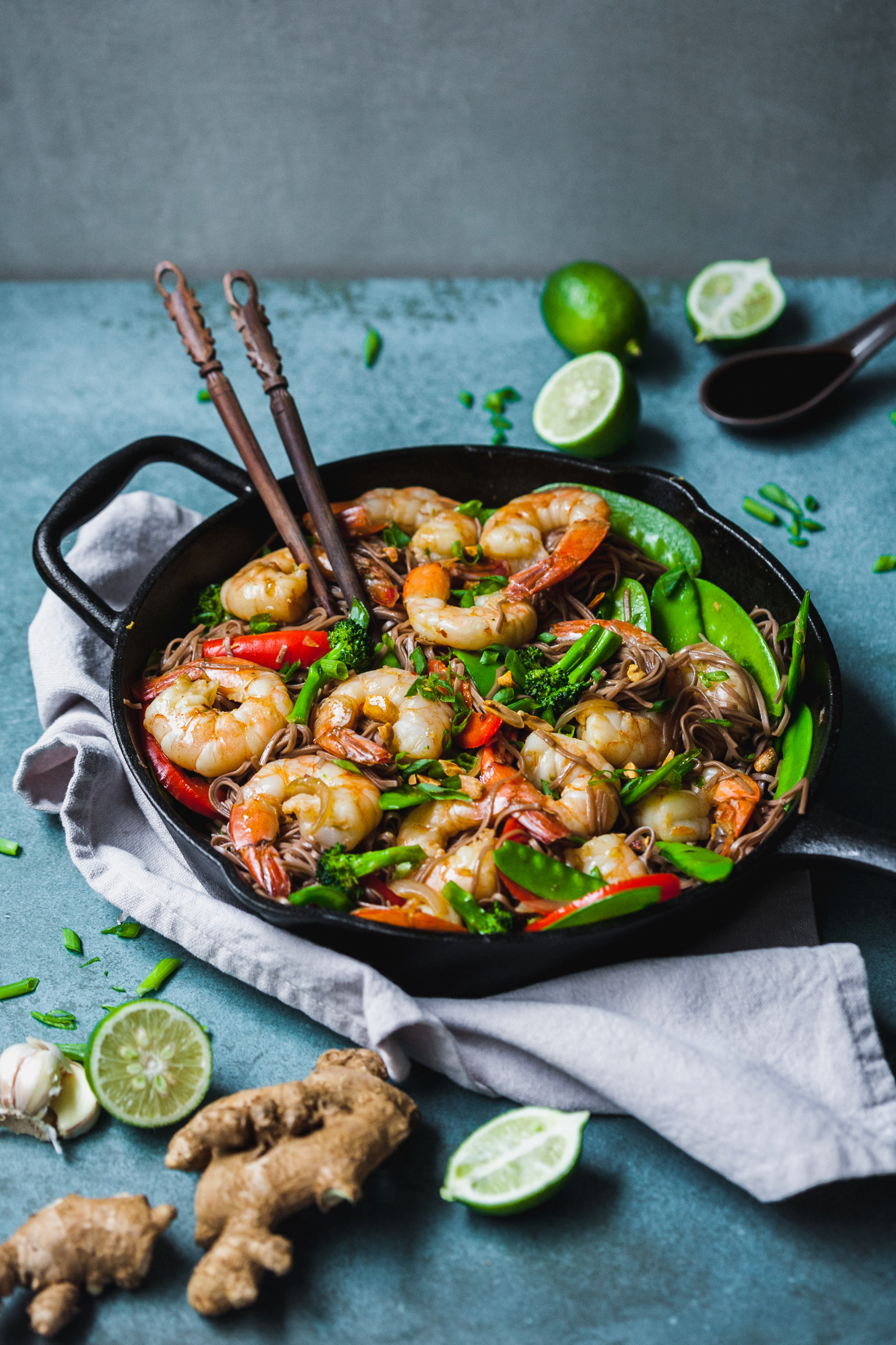 Ginger Lime Shrimp With Noodles