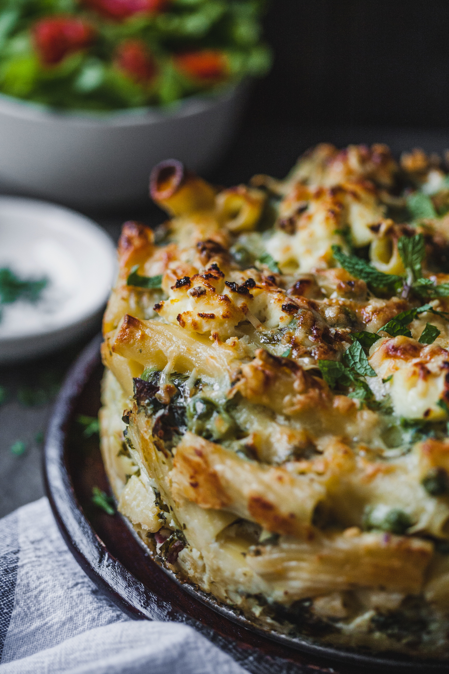 Rigatoni and Cheese With Peas and Mint