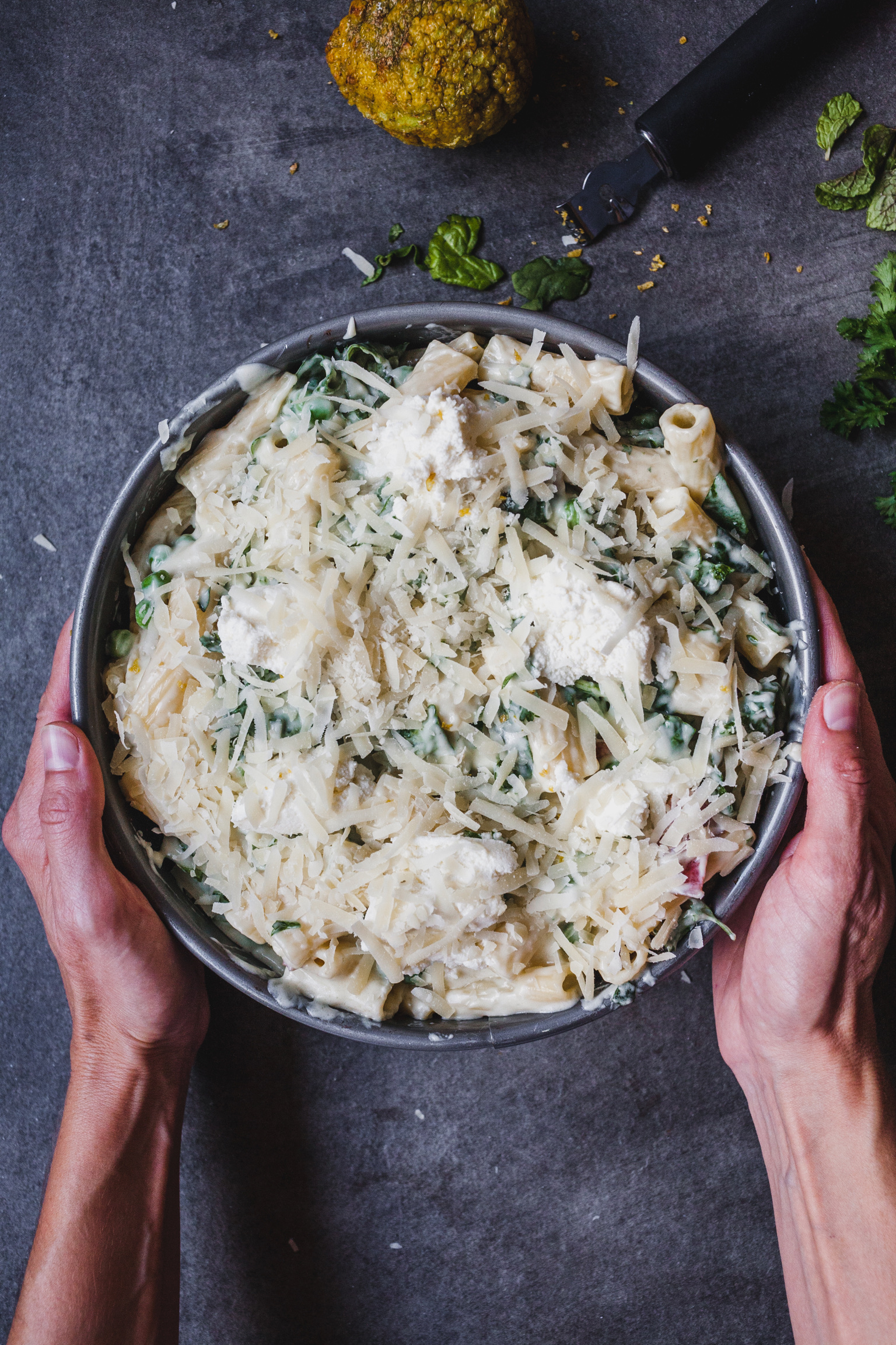 Rigatoni and Cheese With Peas and Mint