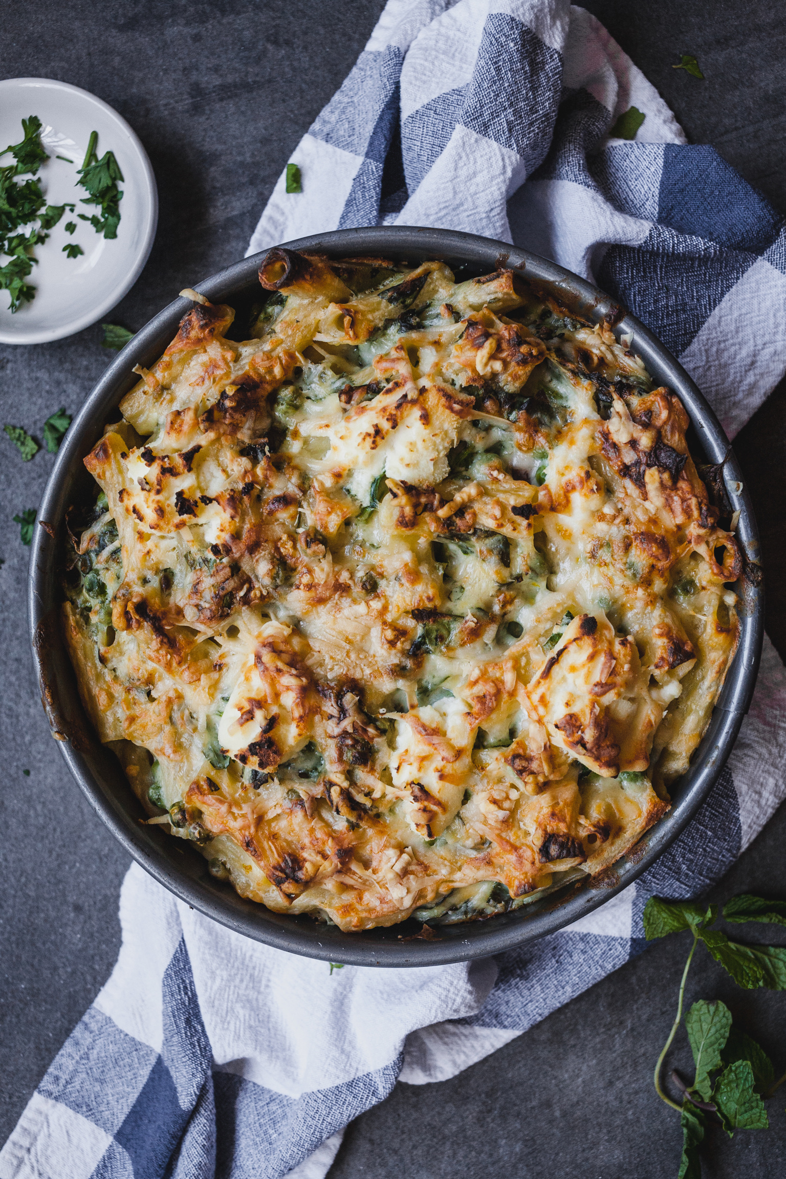 Rigatoni and Cheese With Peas and Mint