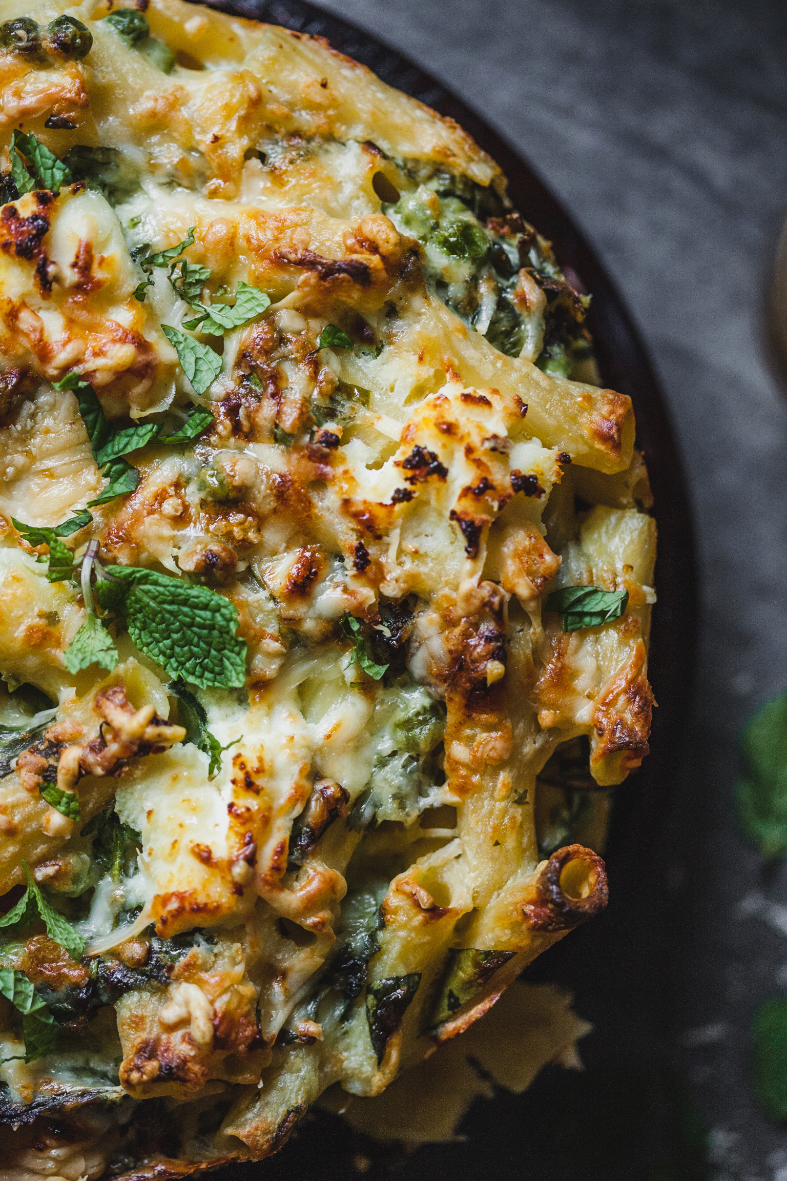 Rigatoni and Cheese With Peas and Mint