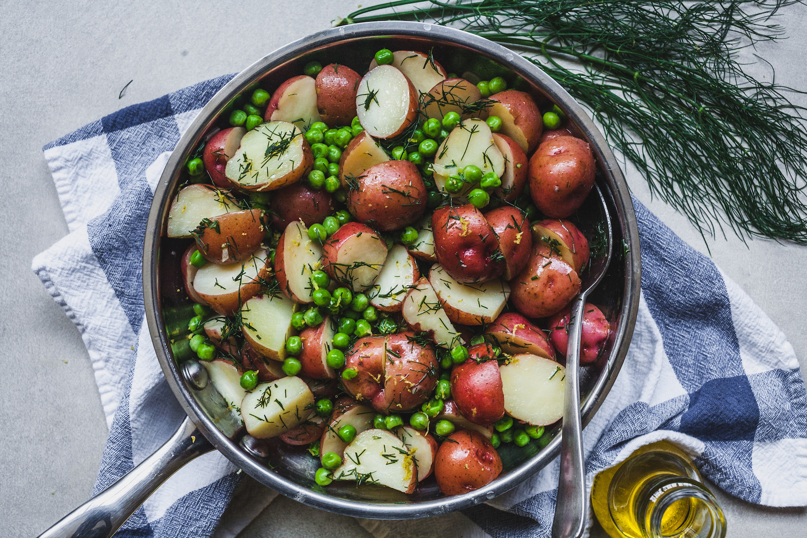 Buttery Dilled Red Potatoes and Peas