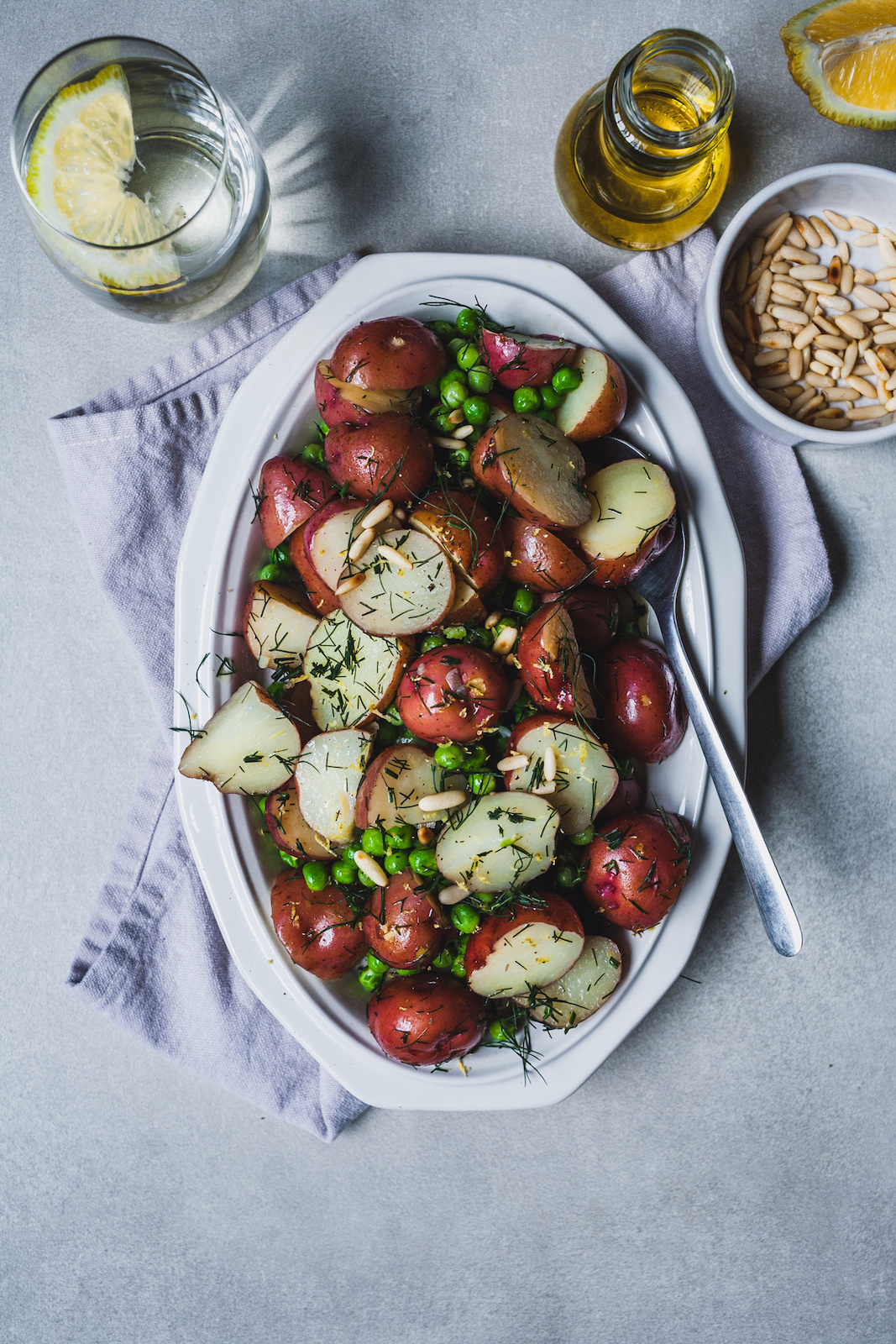 Buttery Dilled Red Potatoes and Peas