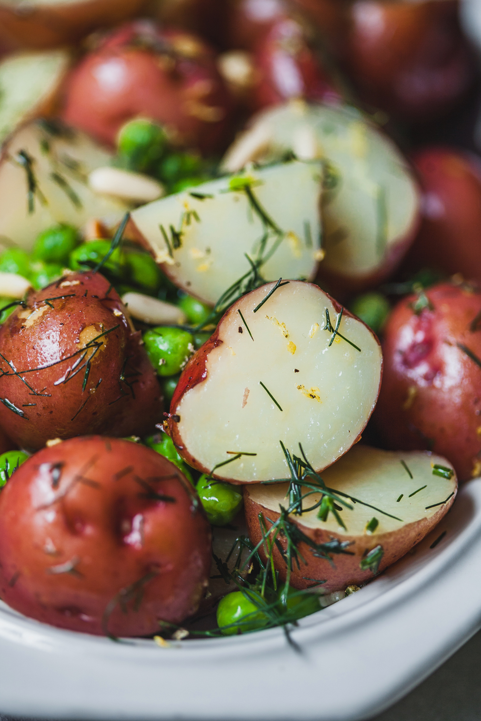 Buttery Dilled Red Potatoes and Peas