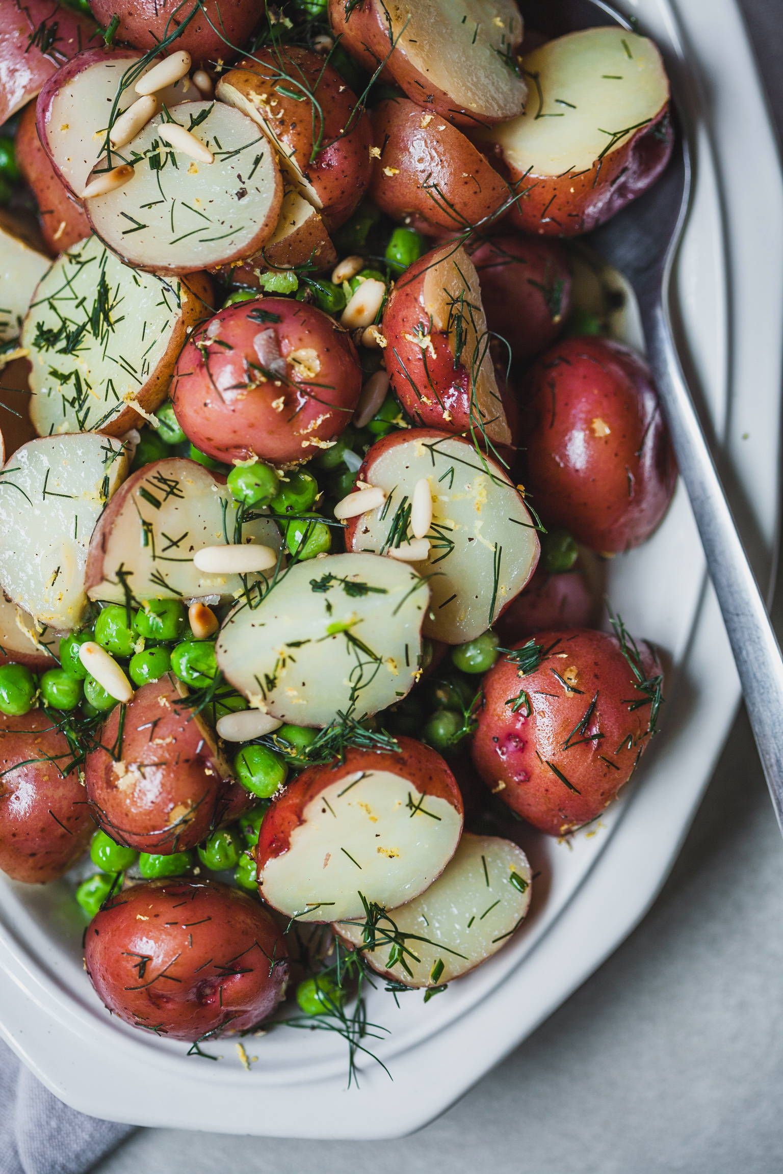 Buttery Dilled Red Potatoes and Peas