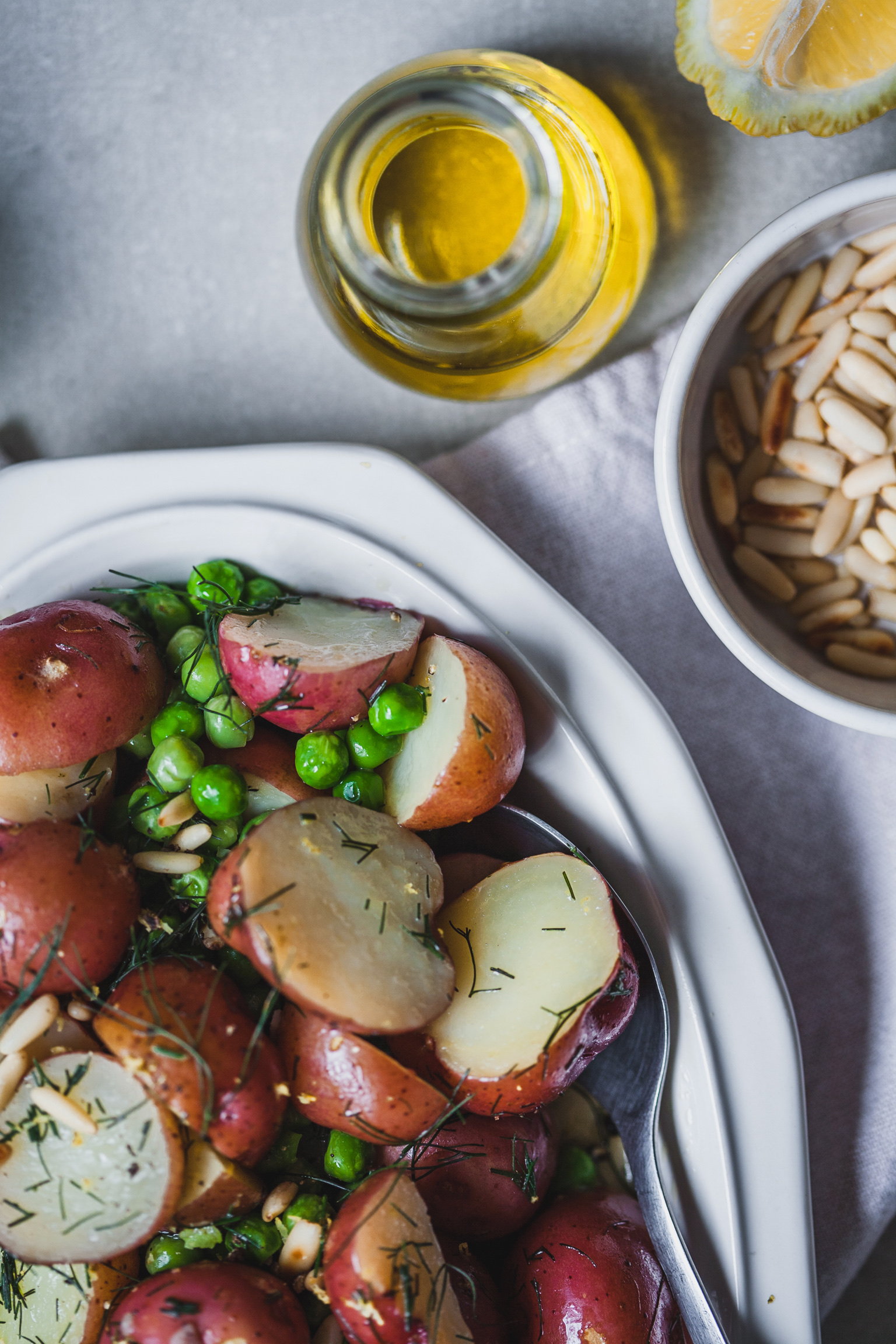 Buttery Dilled Red Potatoes and Peas