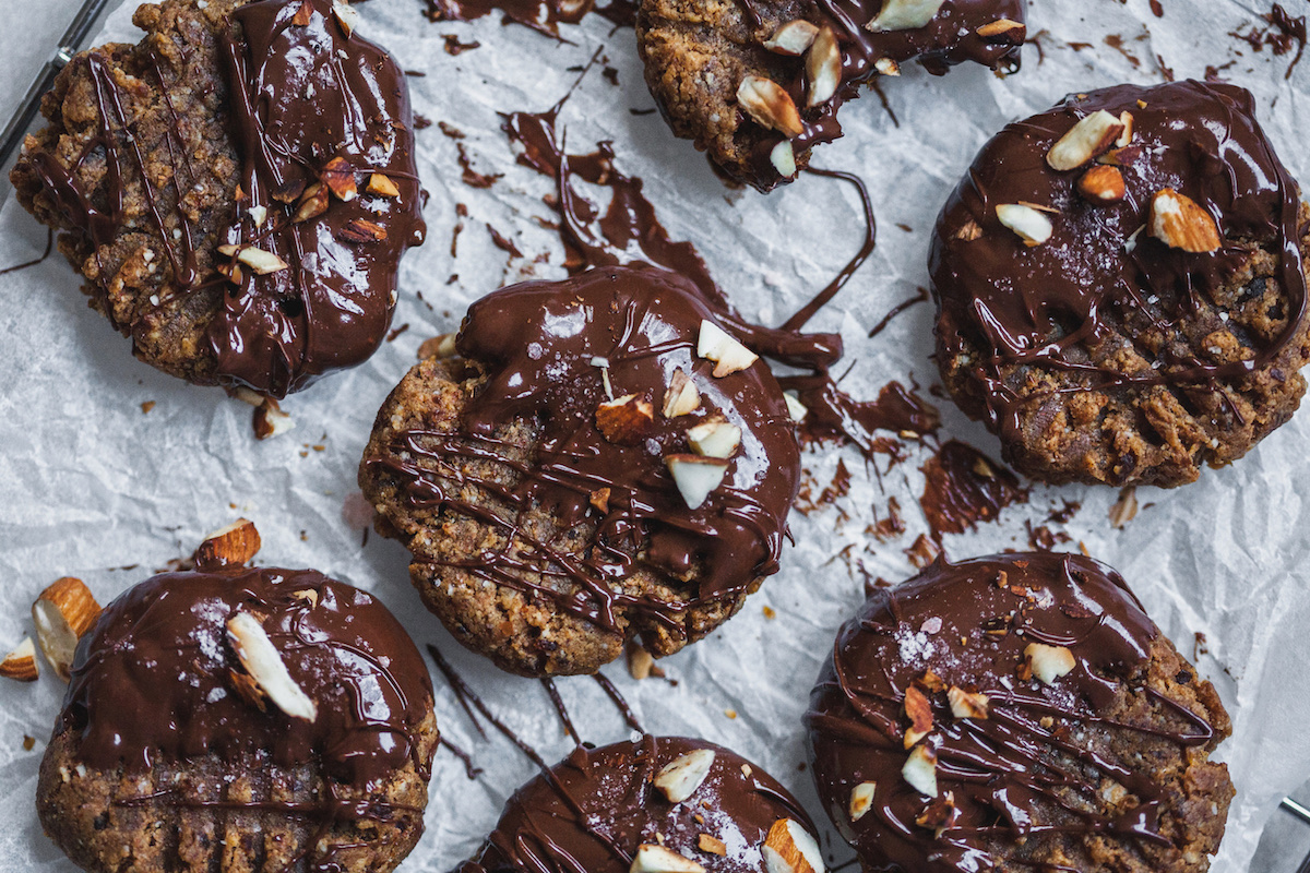 Chocolate Dipped Almond Butter Cookies