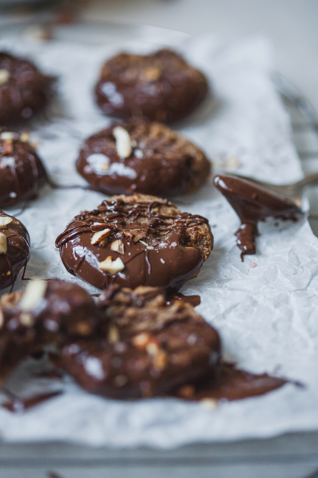 Chocolate Dipped Almond Butter Cookies