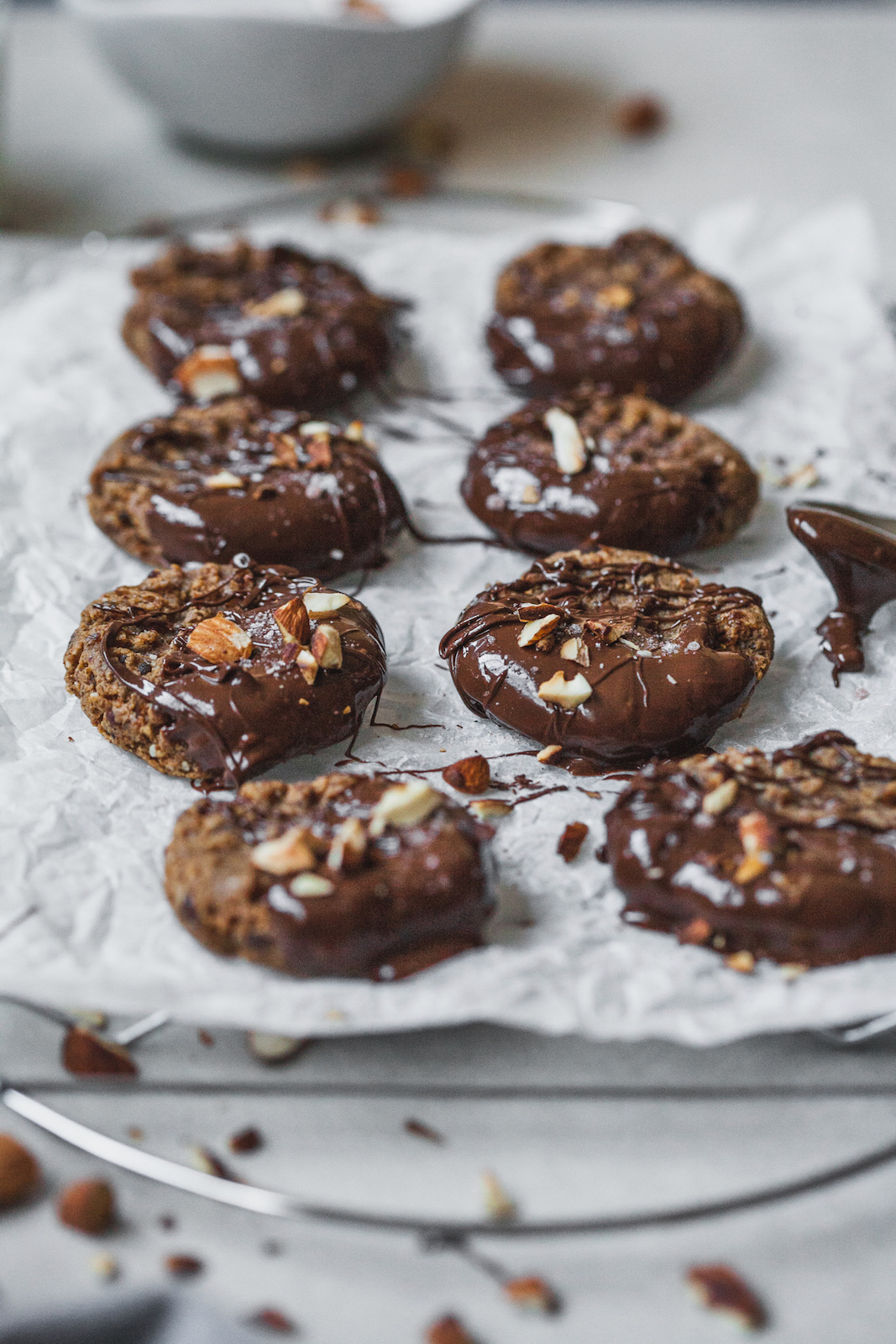 Chocolate Dipped Almond Butter Cookies