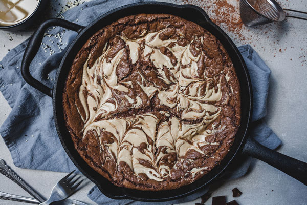 Double Chocolate Tahini Skillet Cookie