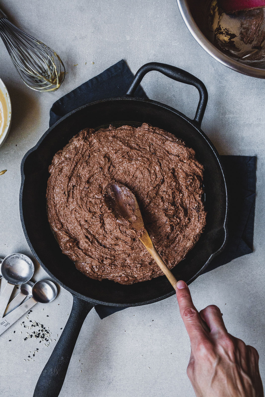 Double Chocolate Tahini Skillet Cookie