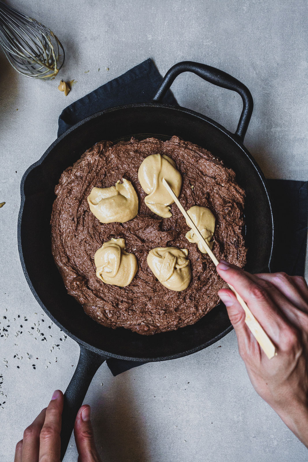 Double Chocolate Tahini Skillet Cookie