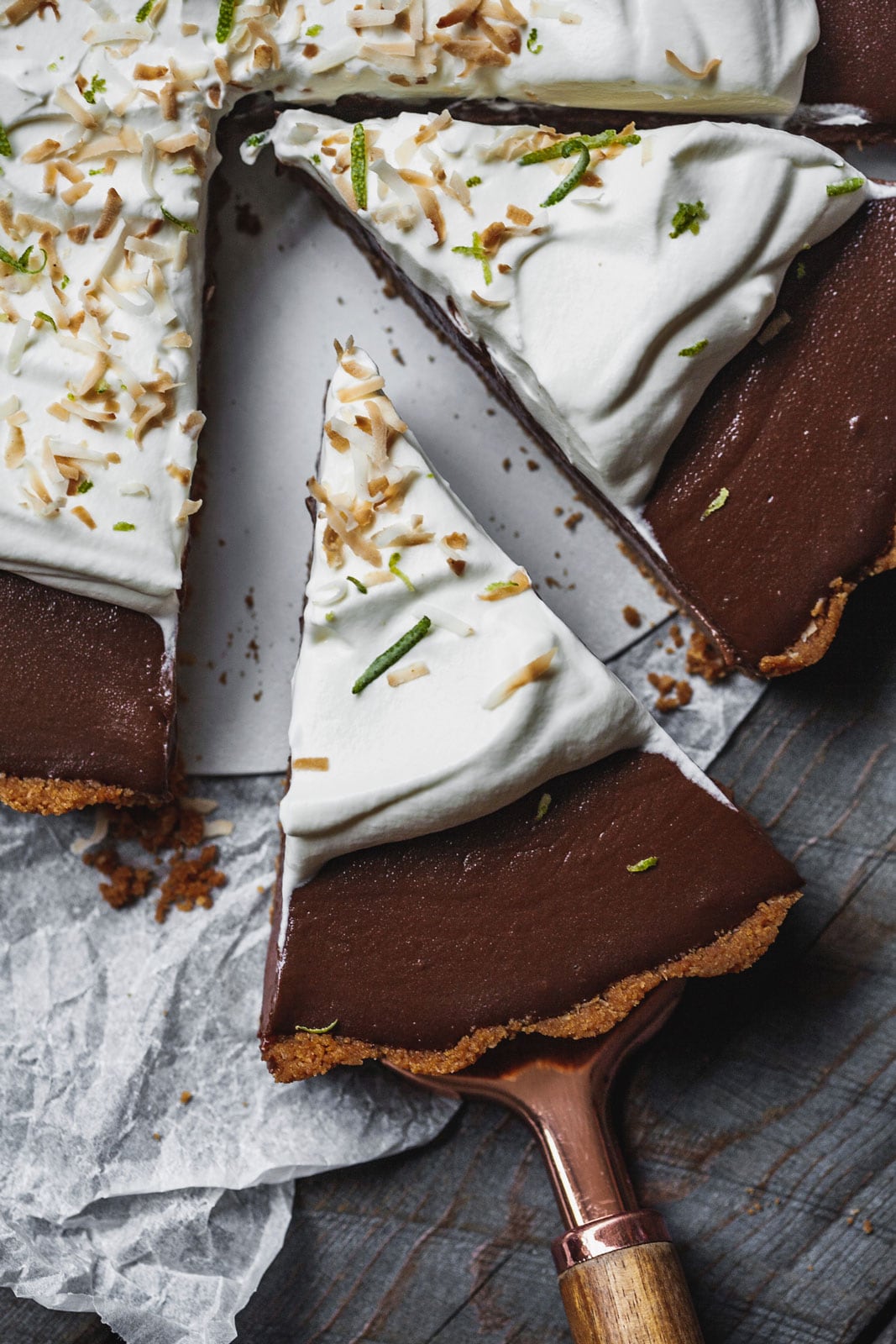 Chocolate Lime Tart With A Ginger Snap Crust