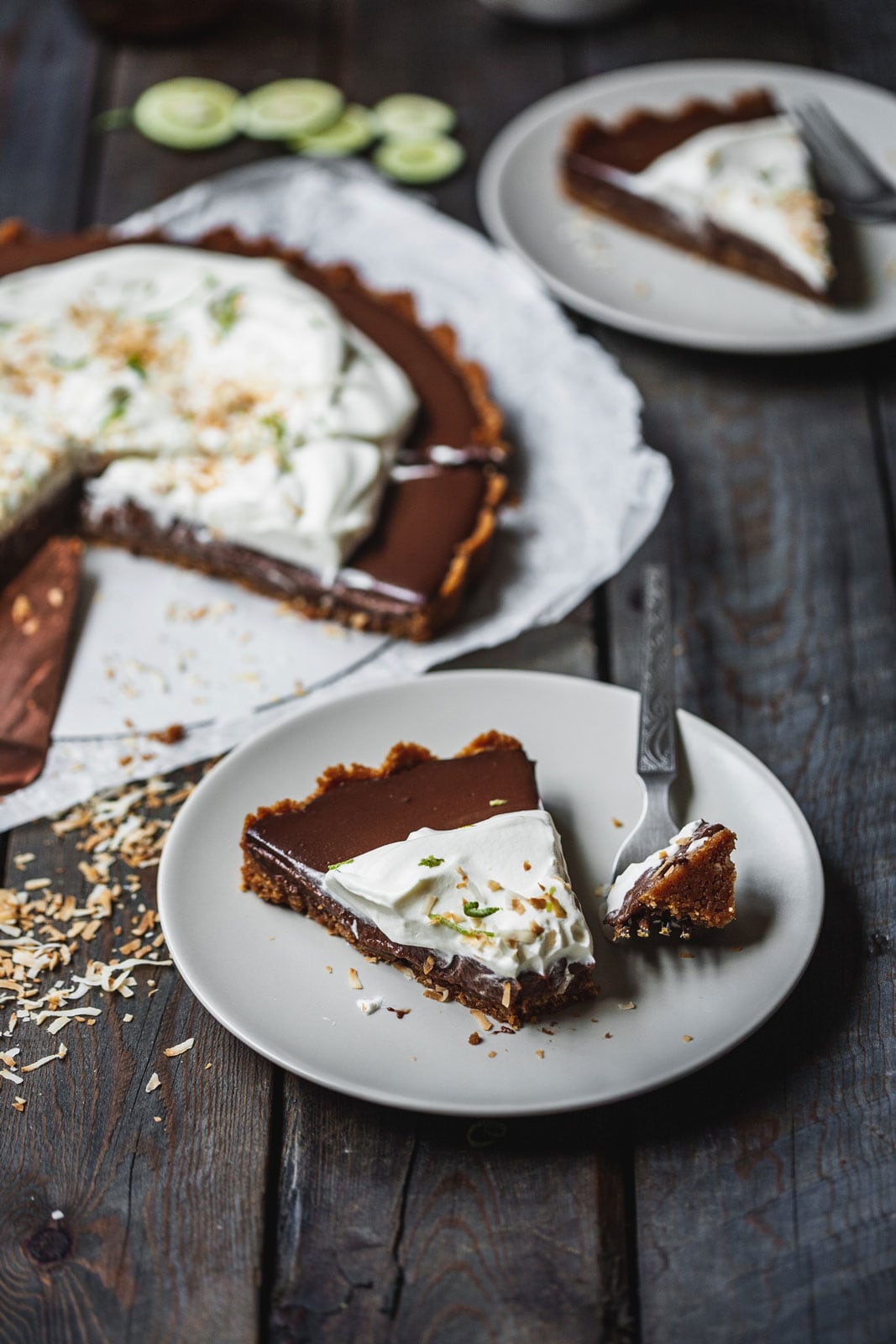 Chocolate Lime Tart With A Ginger Snap Crust