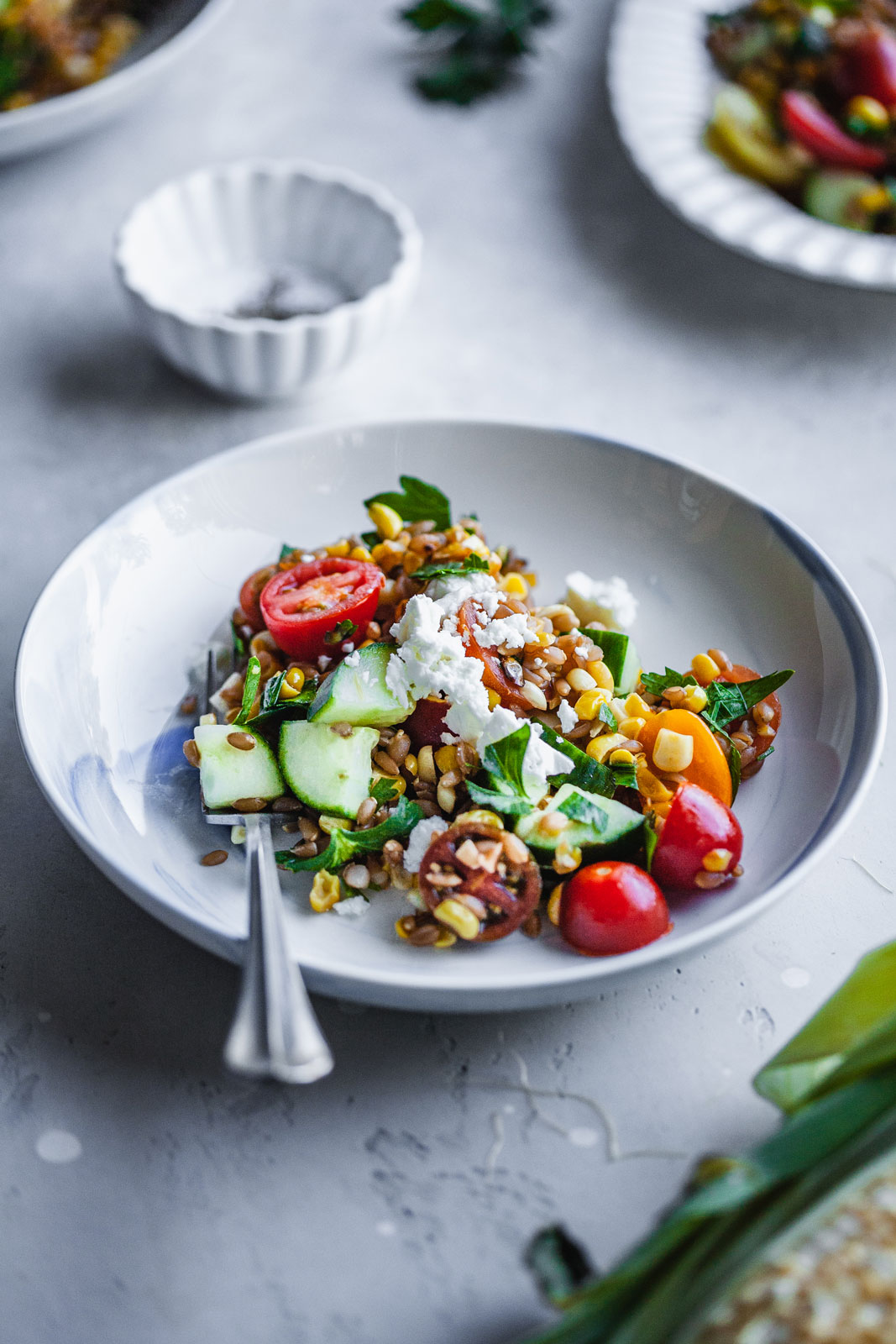 Skillet Corn With Farro Salad